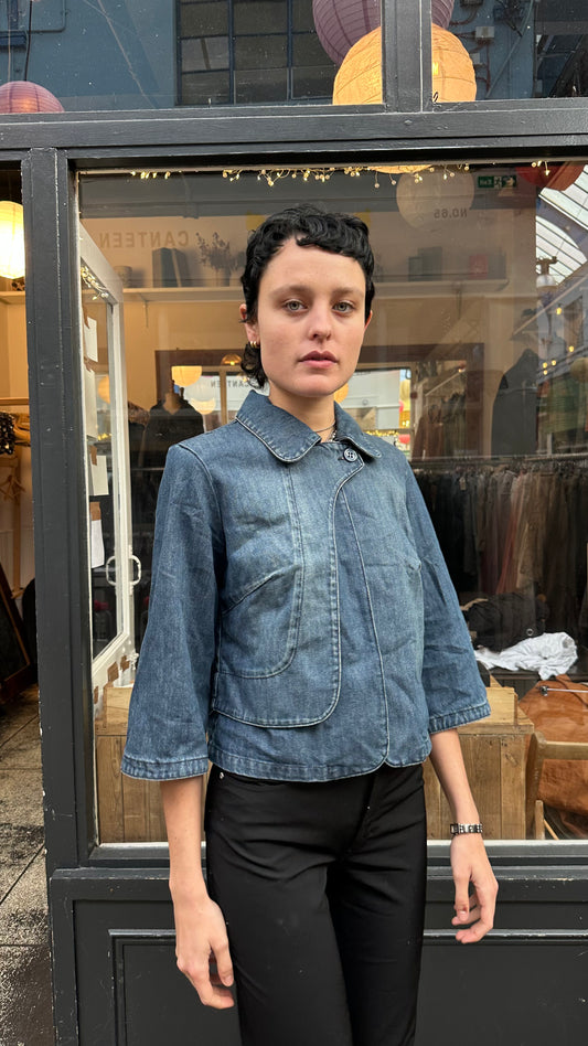 Denim pea coat