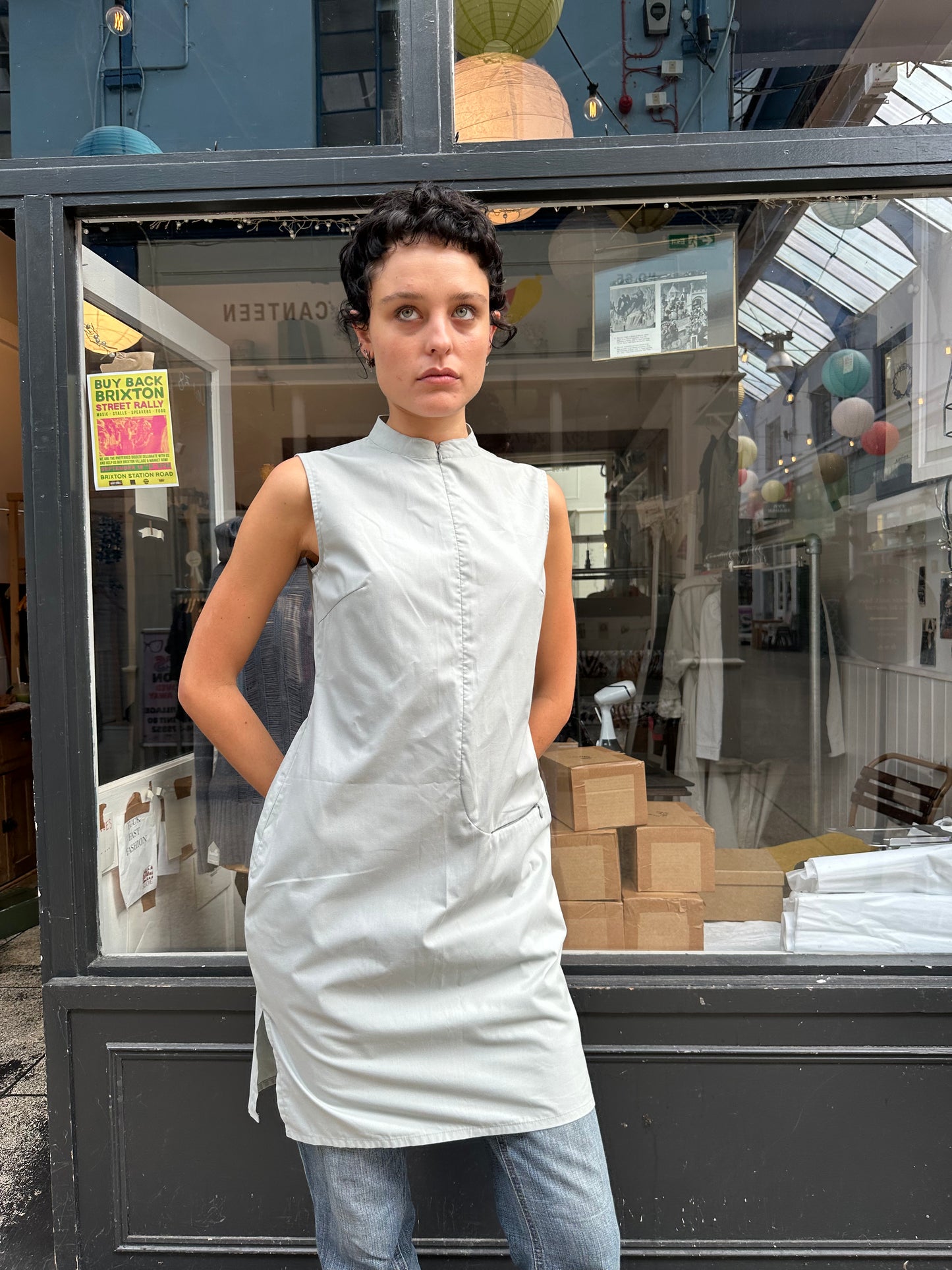 Grey shift dress