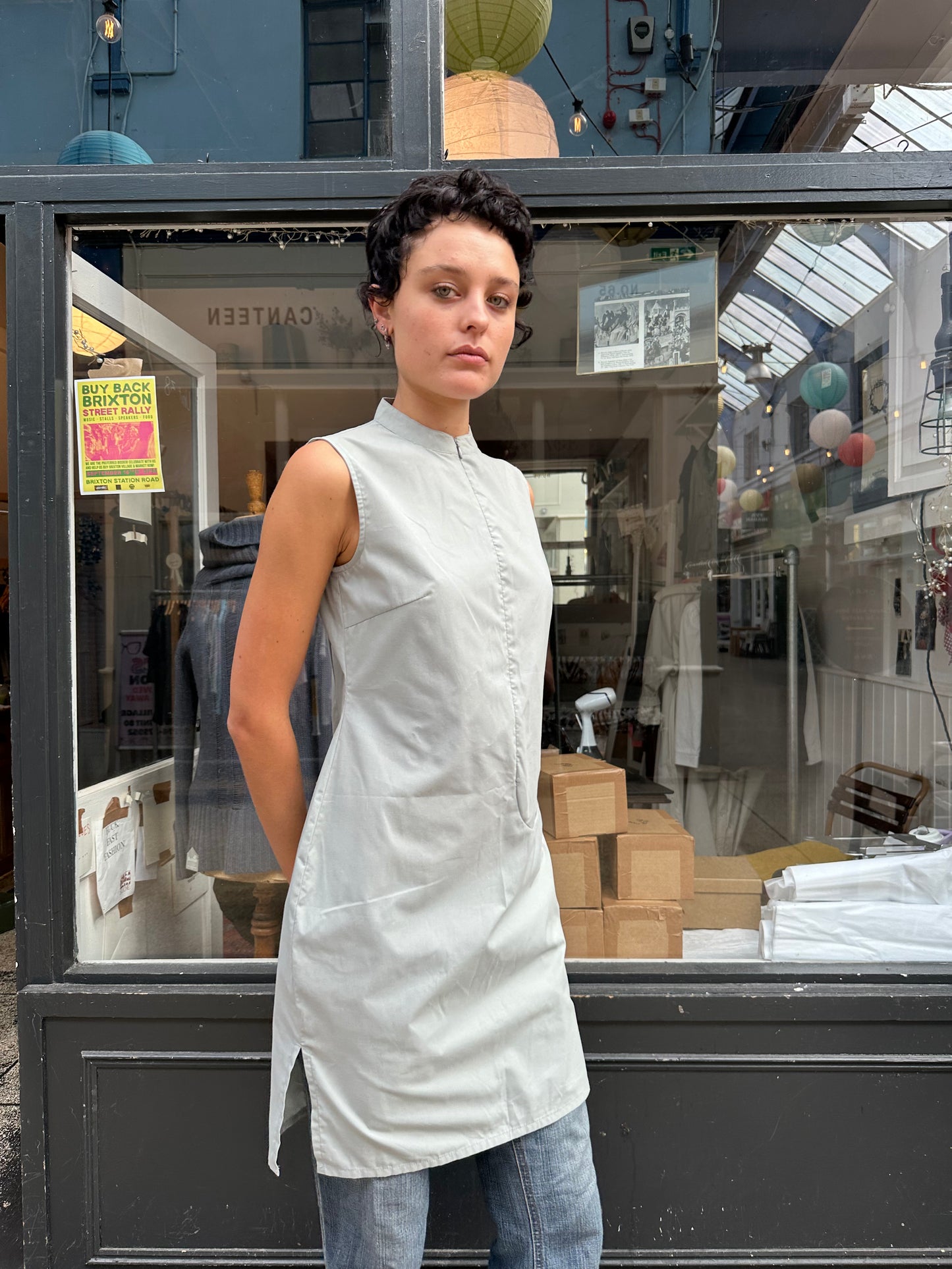 Grey shift dress