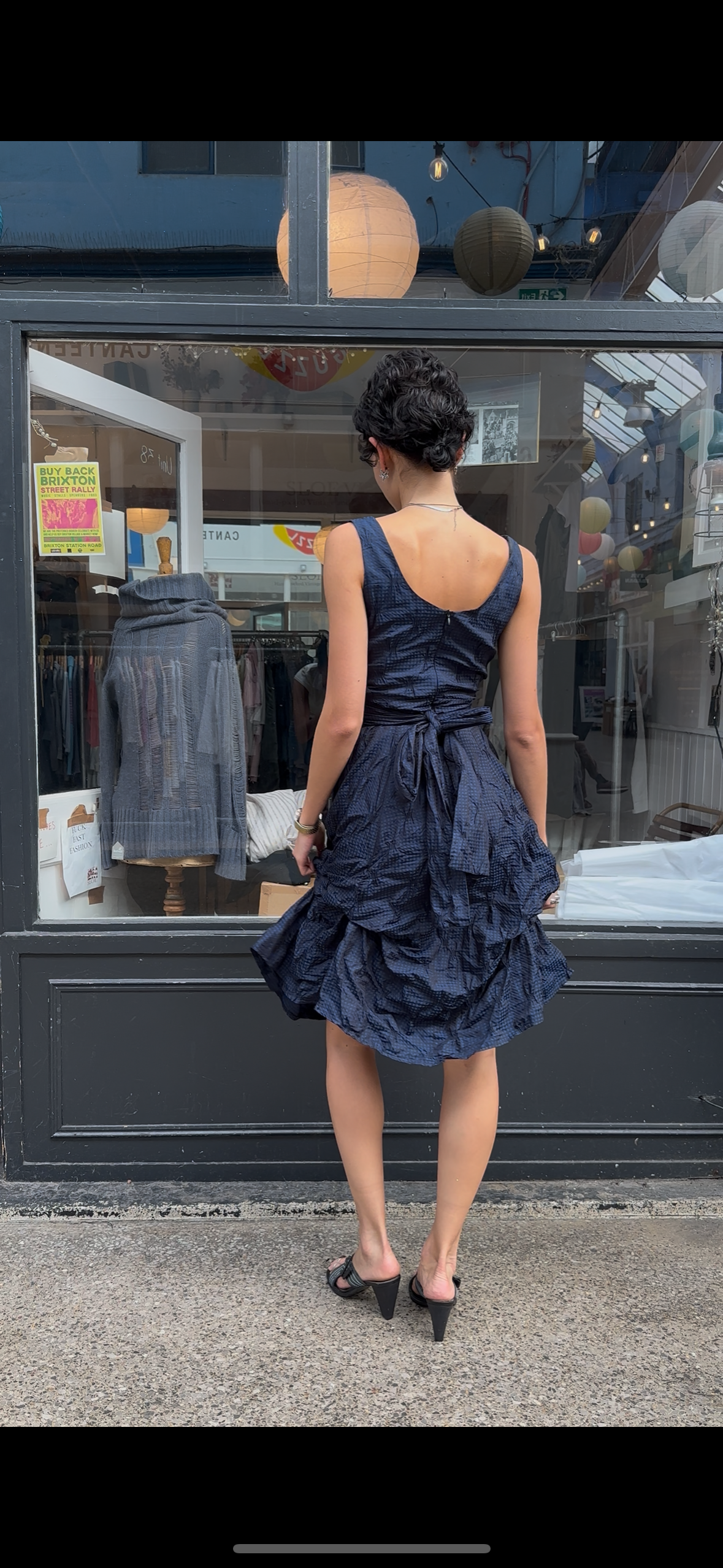 Navy checkered dress