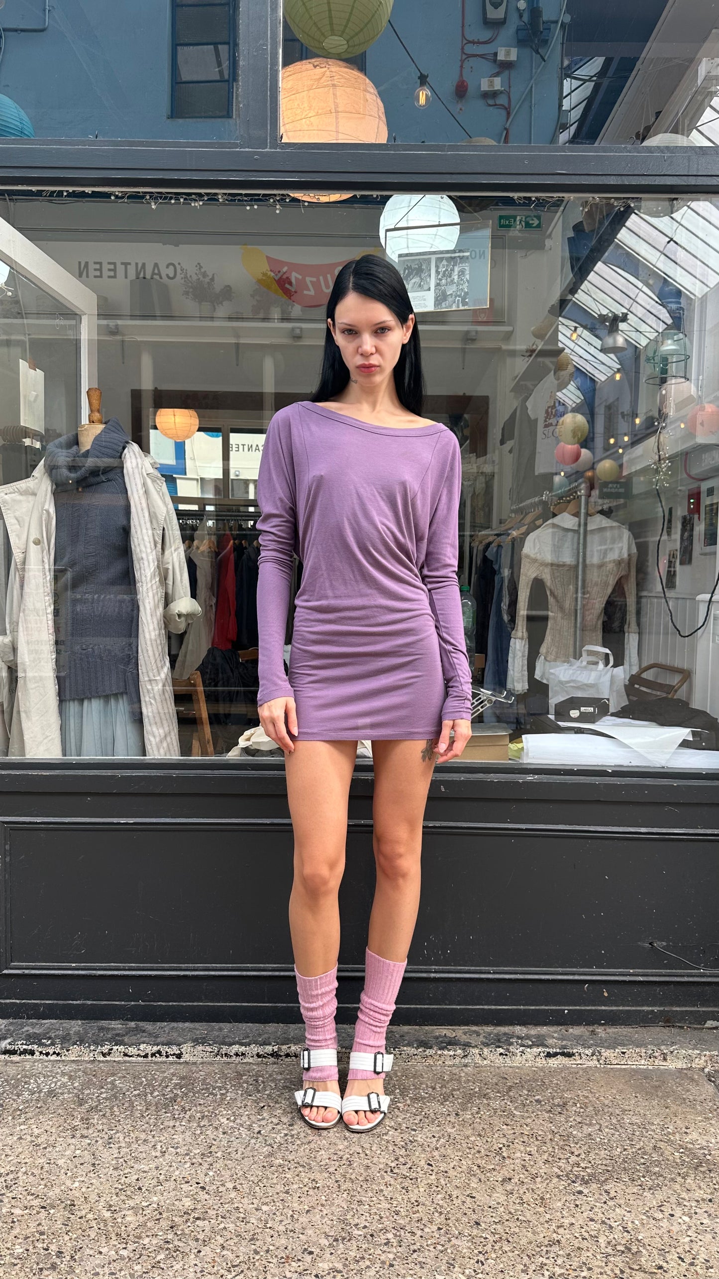 Patrizia Pepe purple batwing dress
