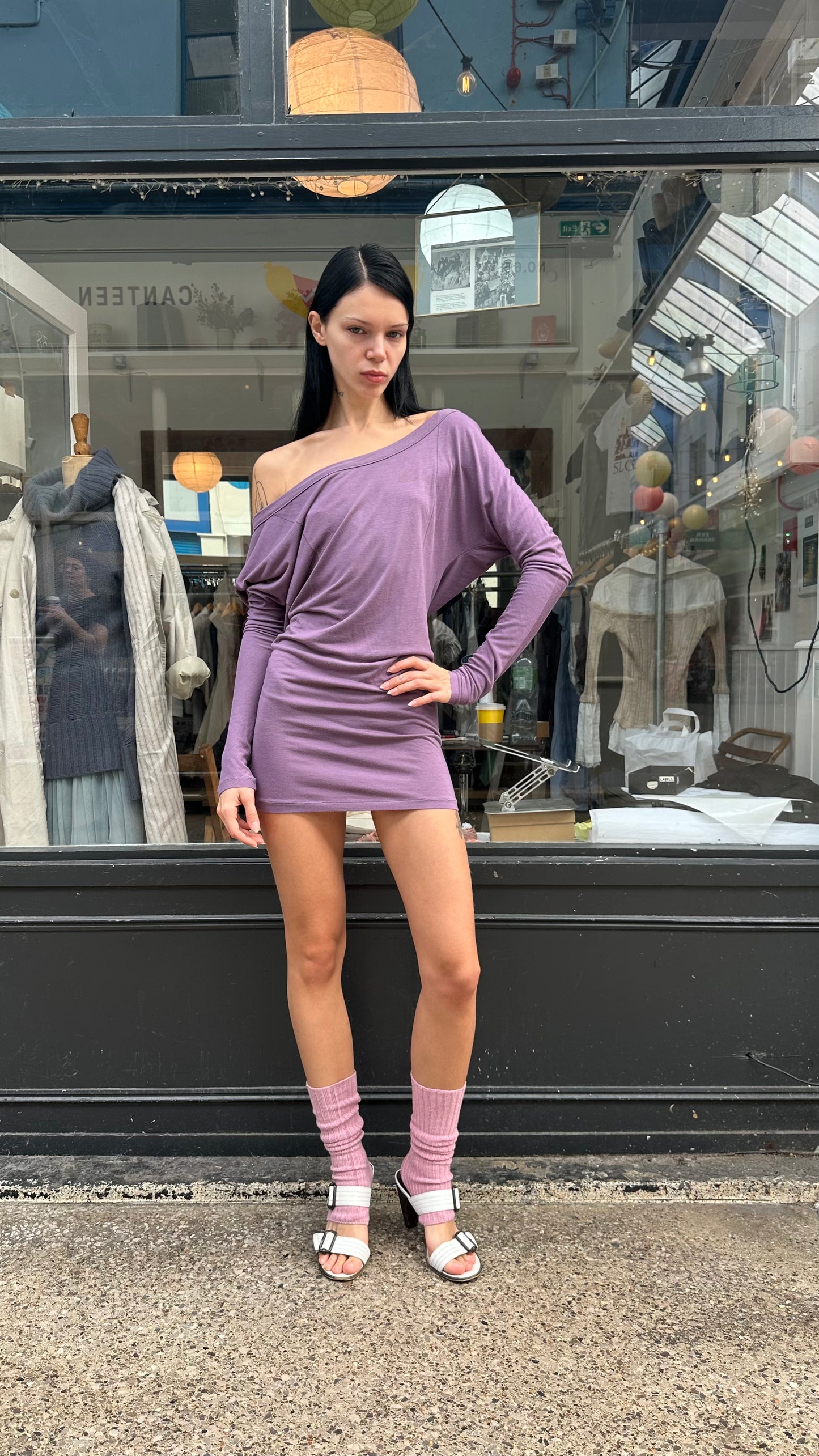 Patrizia Pepe purple batwing dress