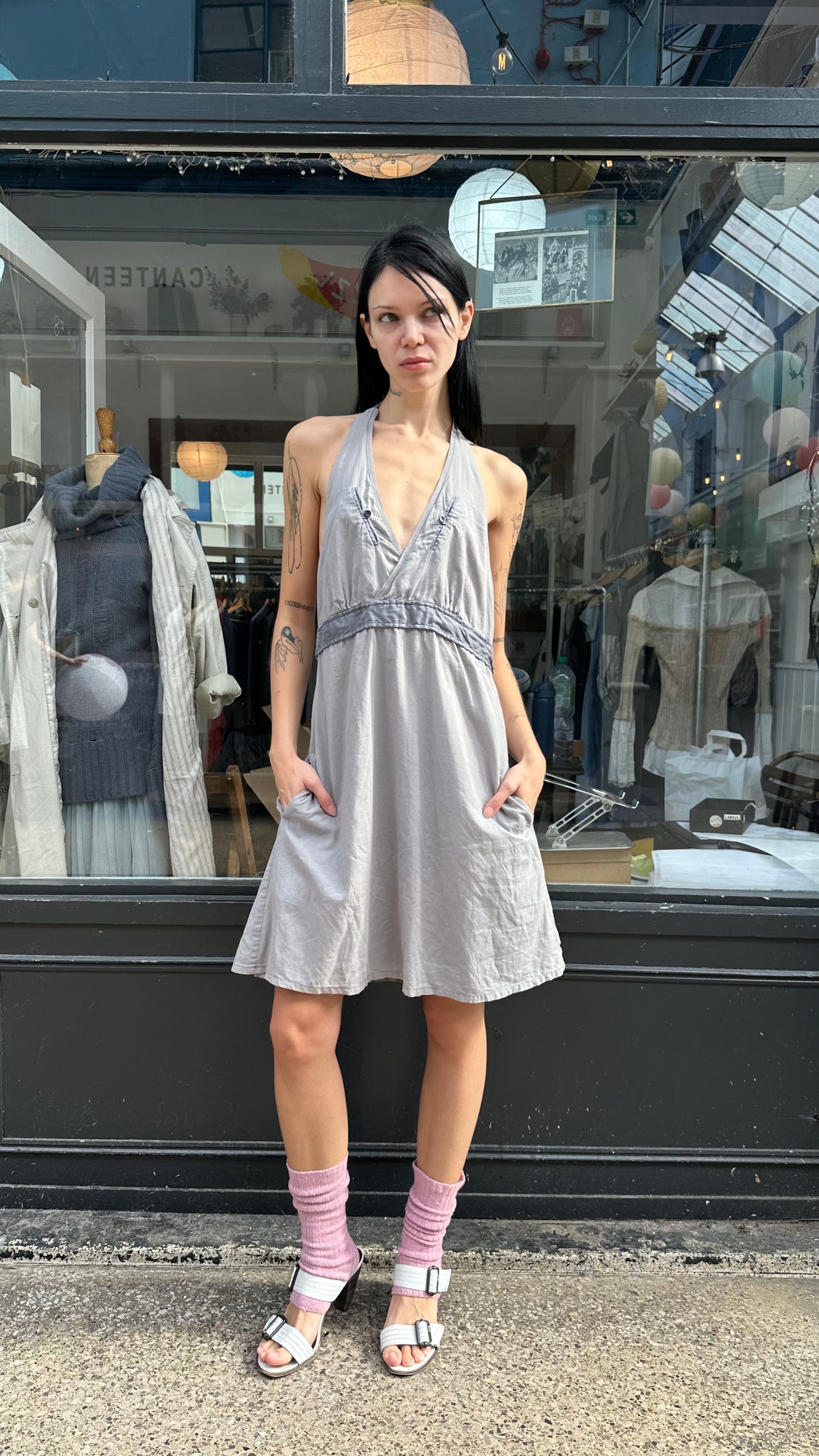 Gstar grey halter dress