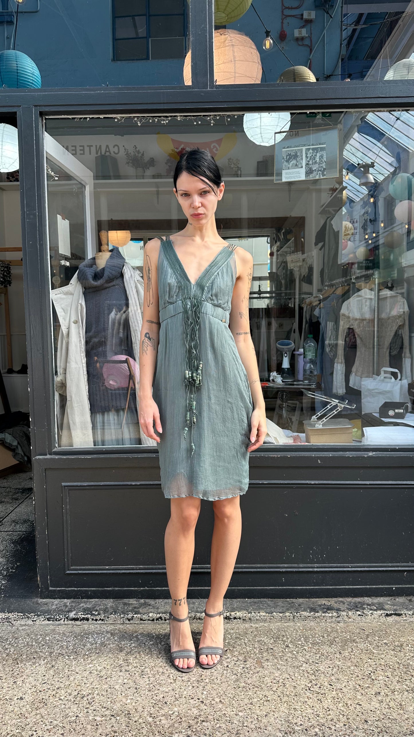 Miss Sixty teal midi dress