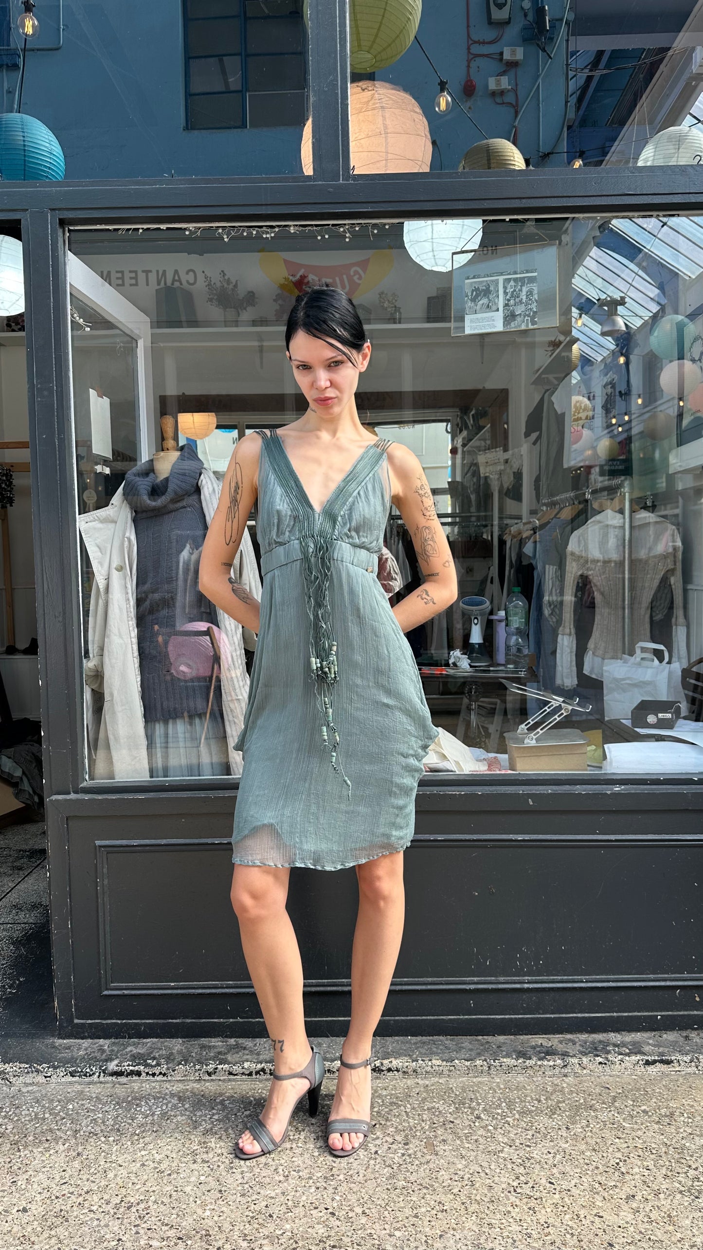 Miss Sixty teal midi dress