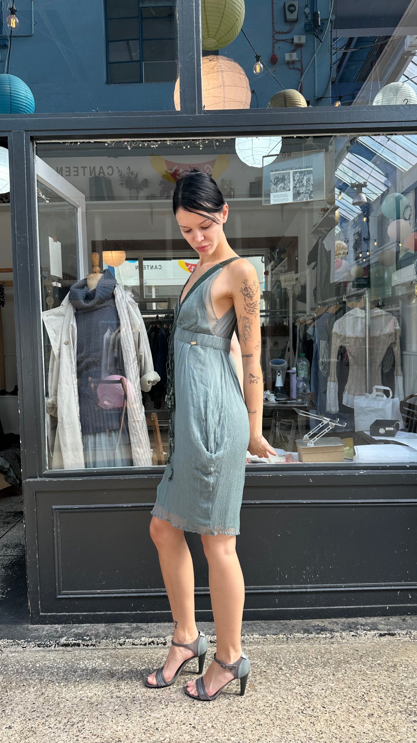 Miss Sixty teal midi dress