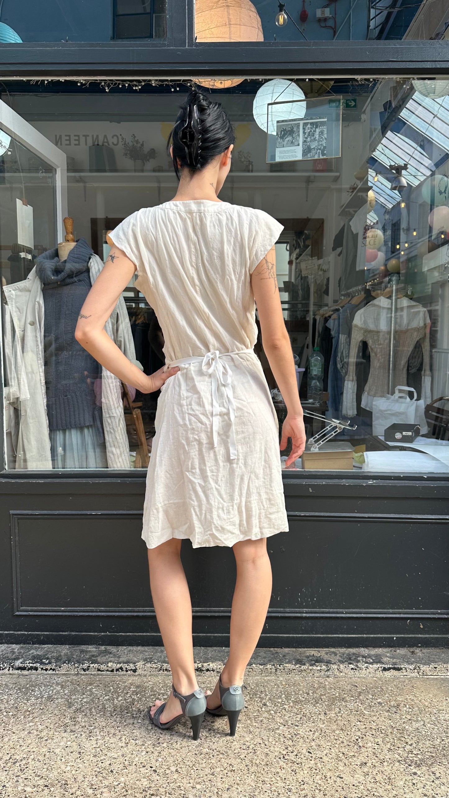 All saints cream wrap dress