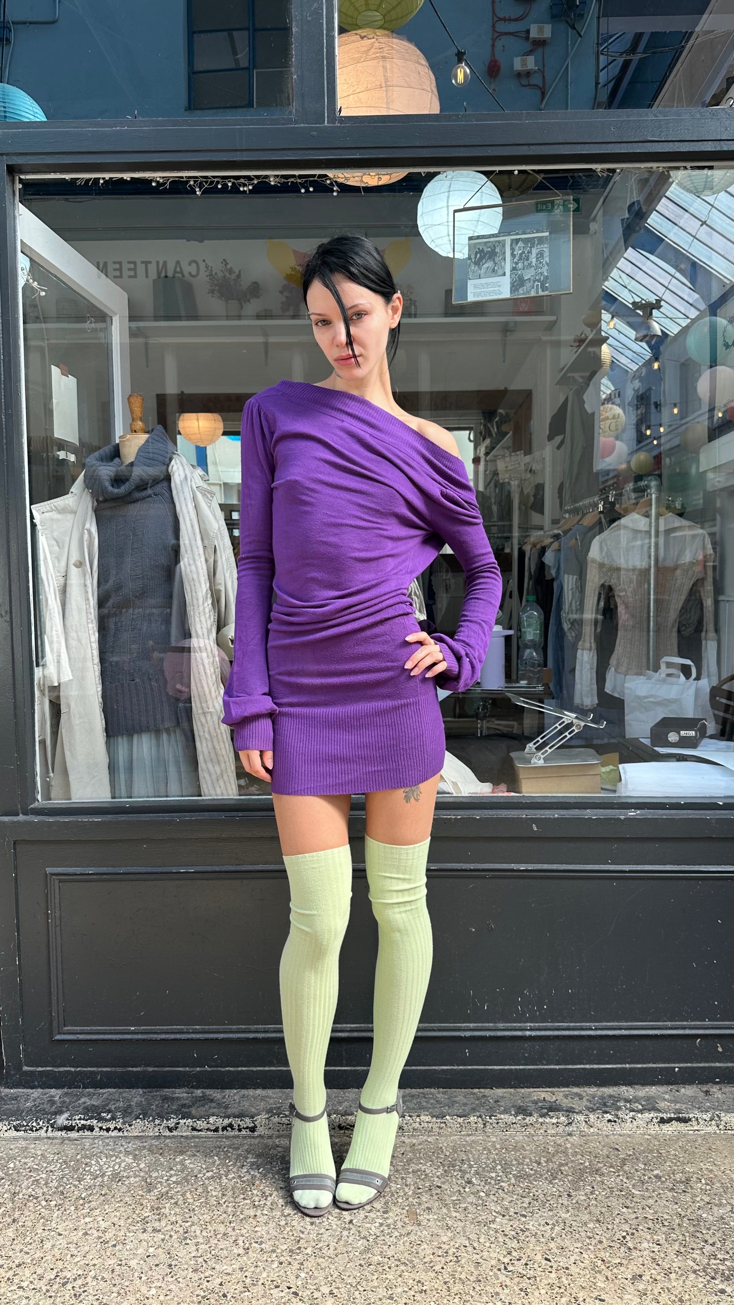 Jane norman purple knit backless jumper dress