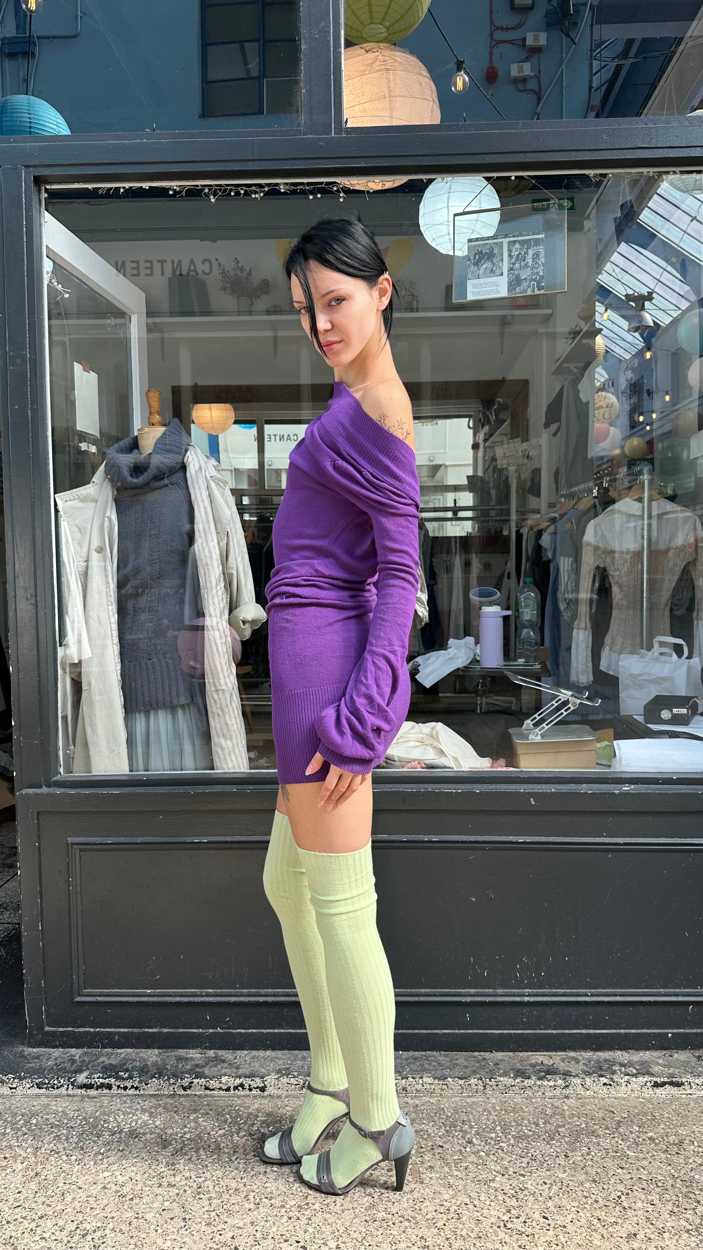 Jane norman purple knit backless jumper dress