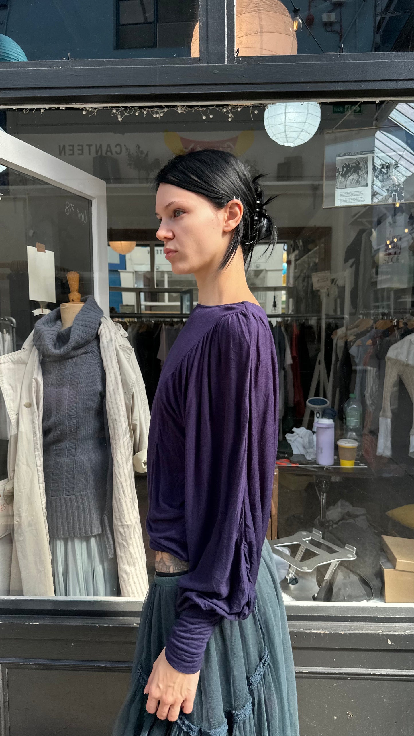 Purple batwing top
