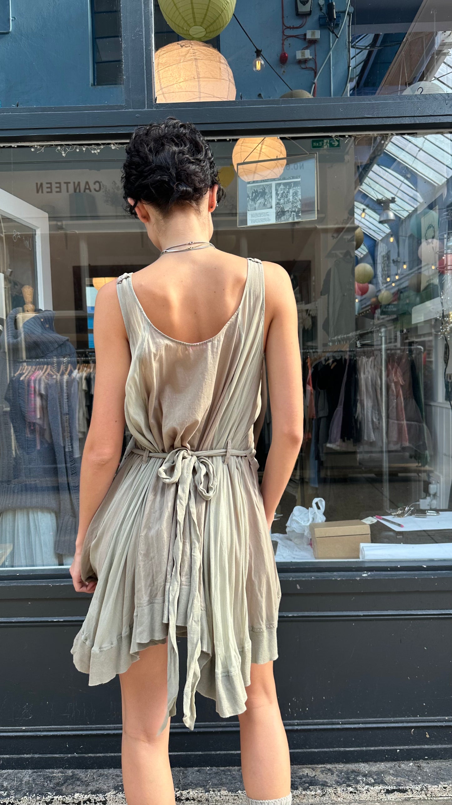 Silk lace up dress