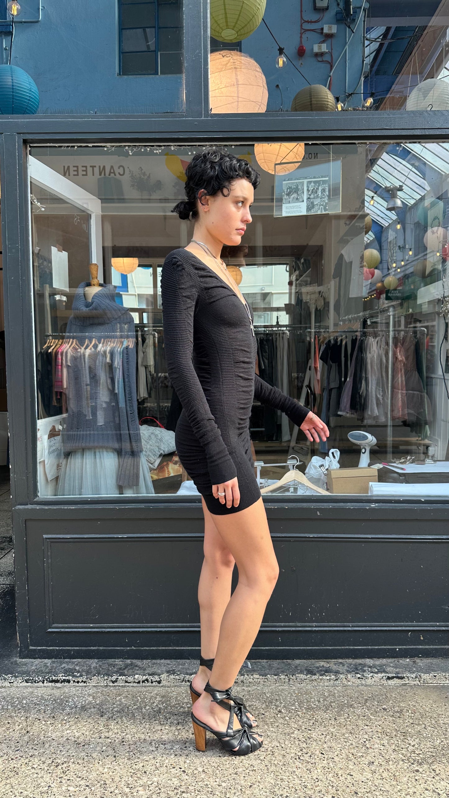 ALL SAINTS ruched long sleeve dress