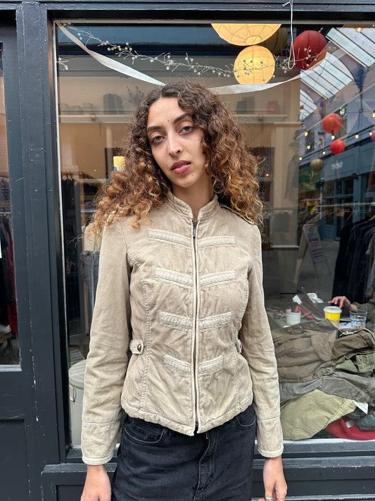 Corduroy military style jacket