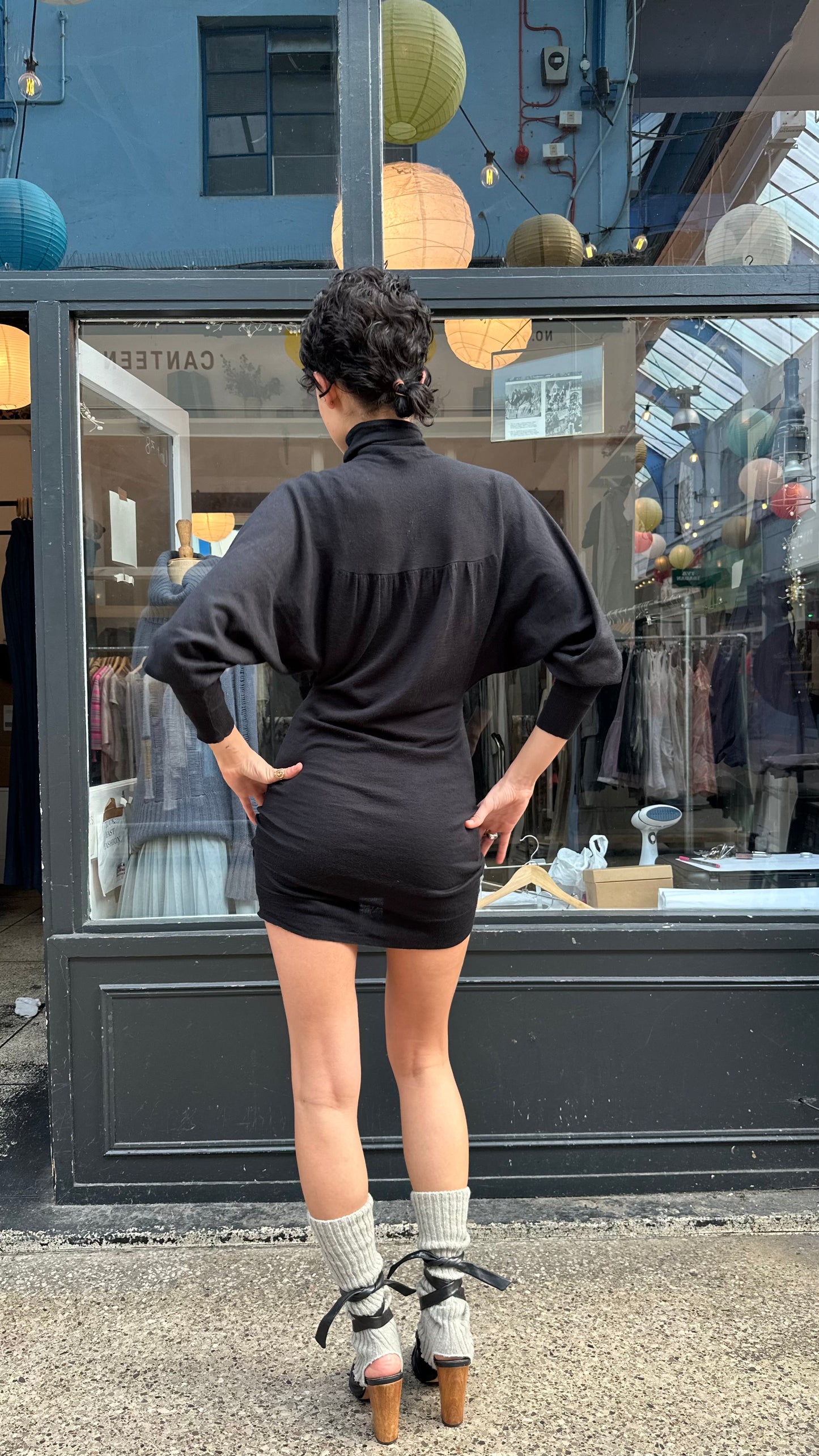 High neck knit dress