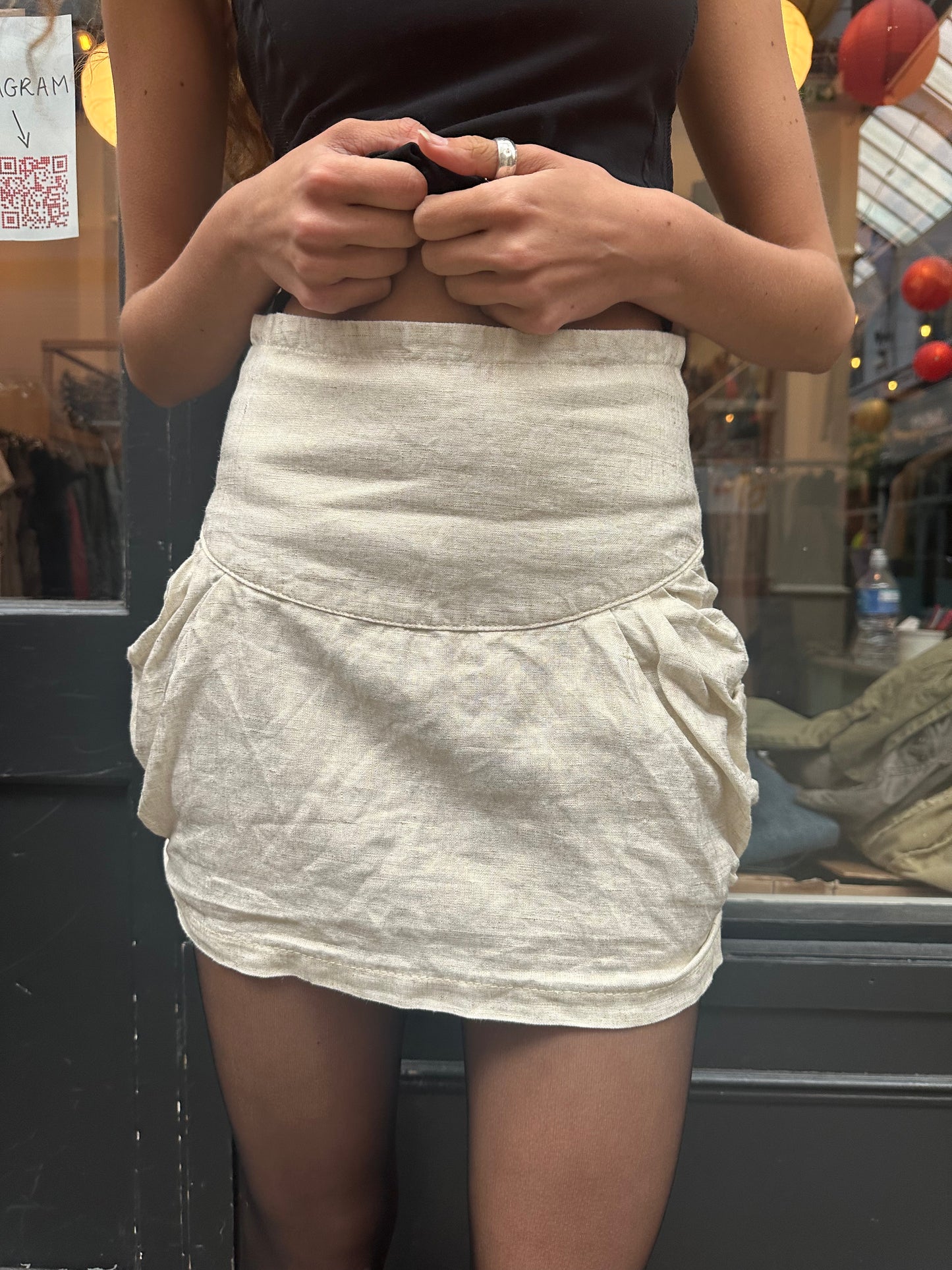 Drop waist mini skirt