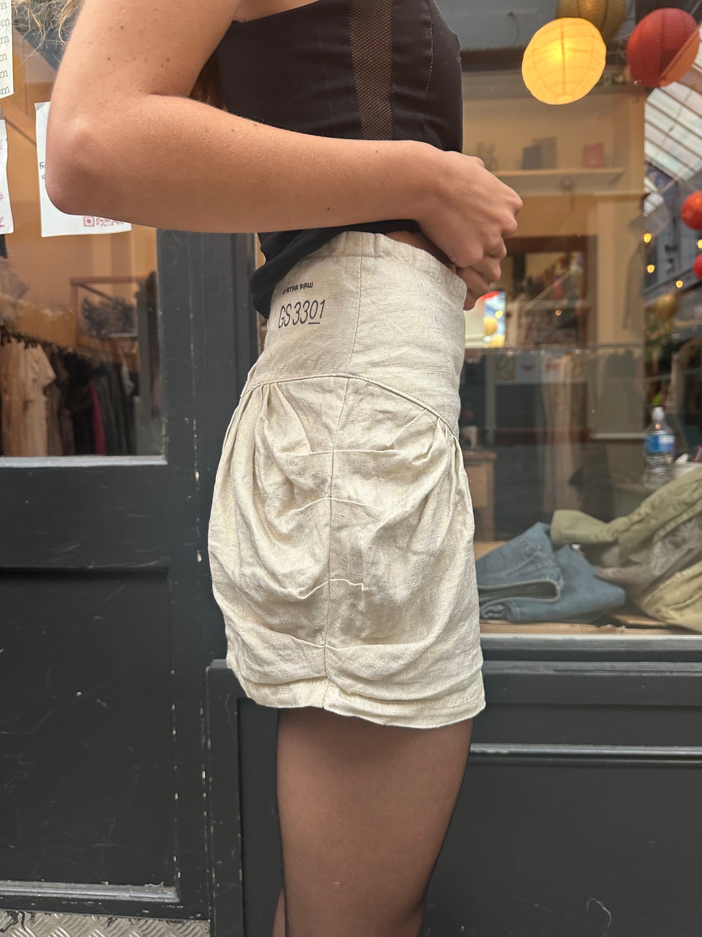Drop waist mini skirt