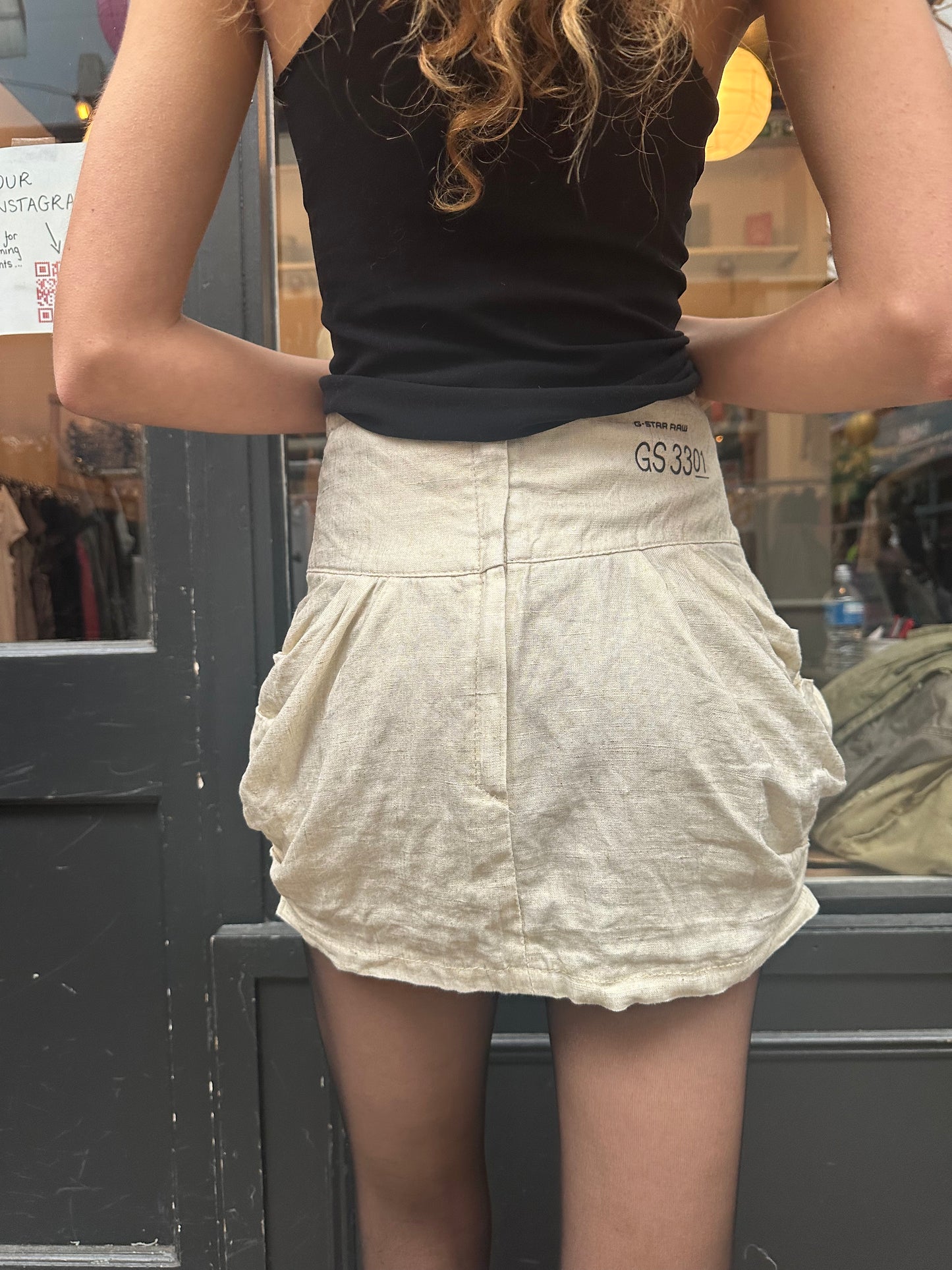 Drop waist mini skirt