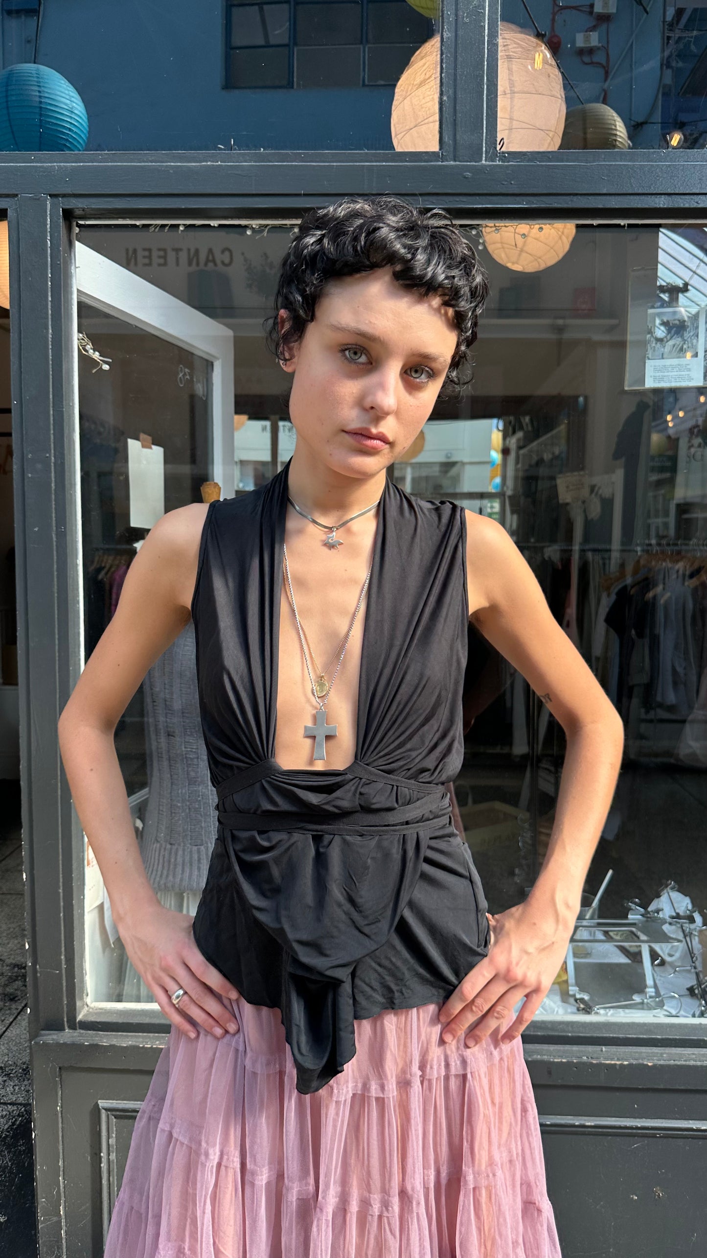All Saints slinky cowl neck top