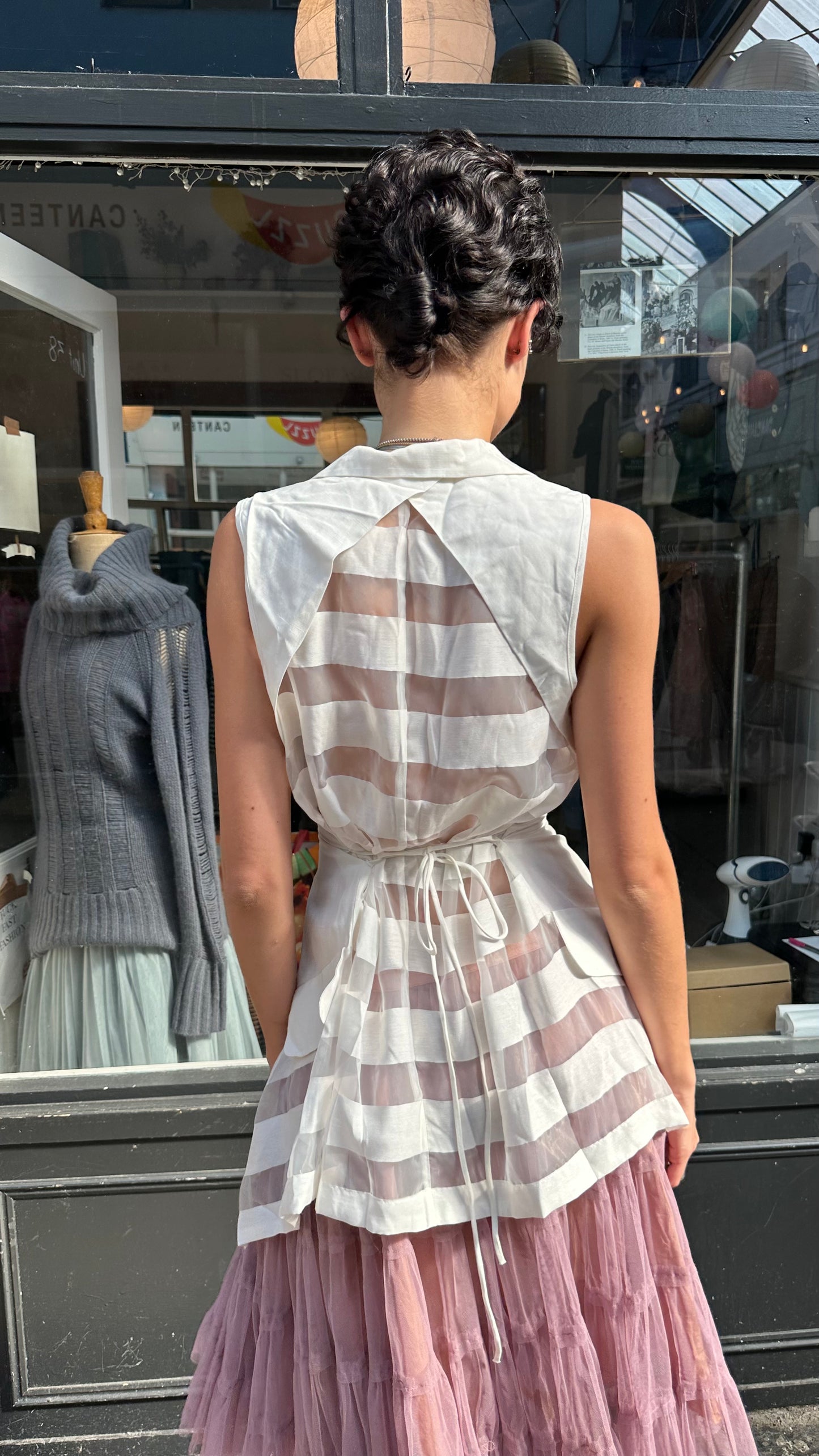 White tunic with sheer back