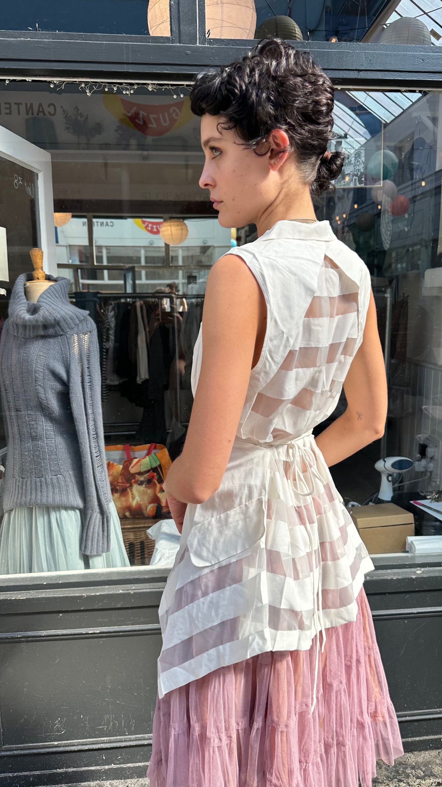 White tunic with sheer back