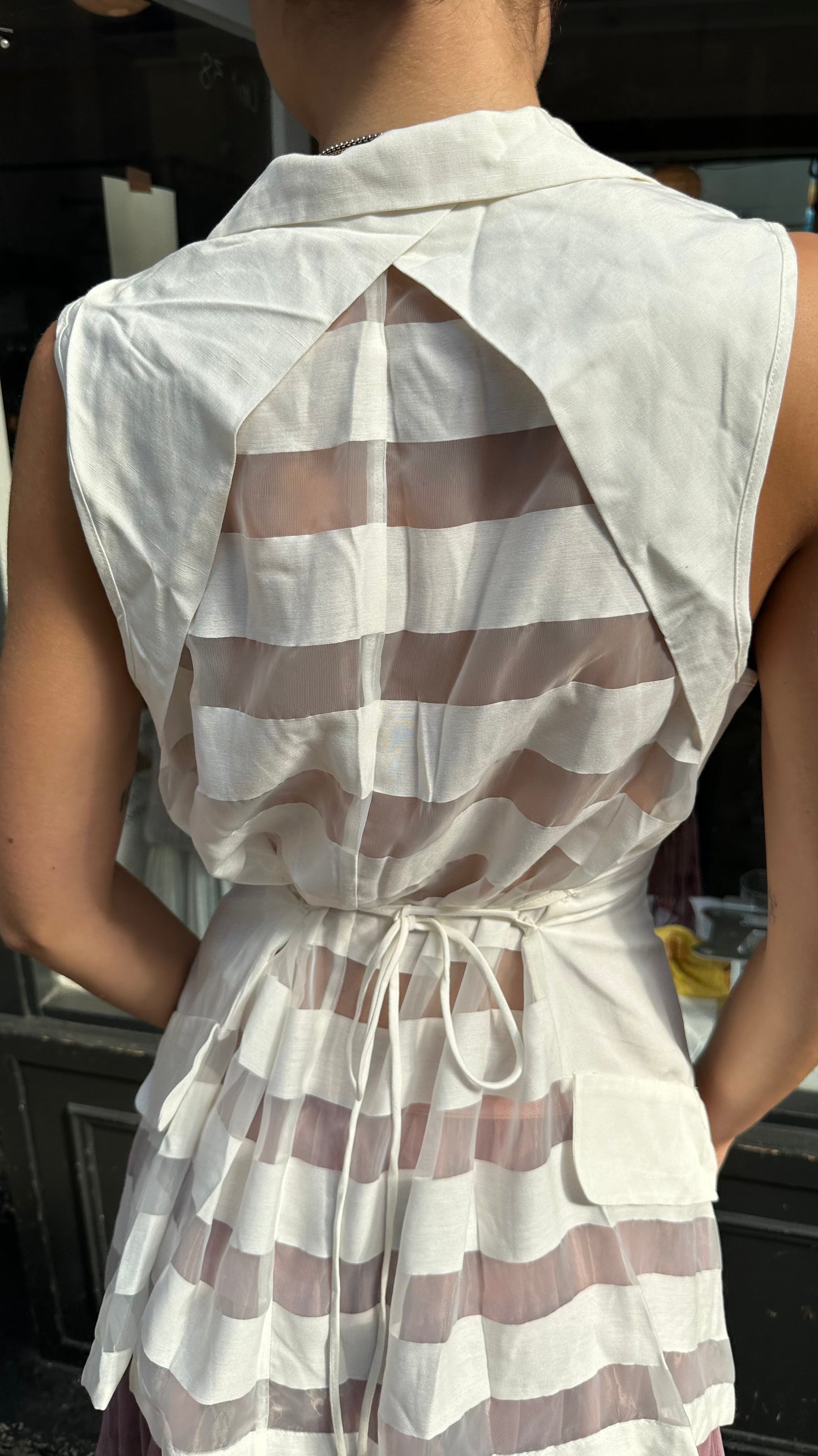 White tunic with sheer back