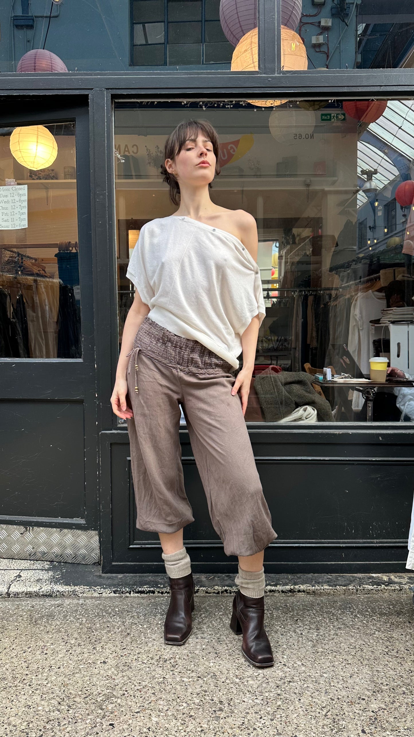 Cotton balloon trousers