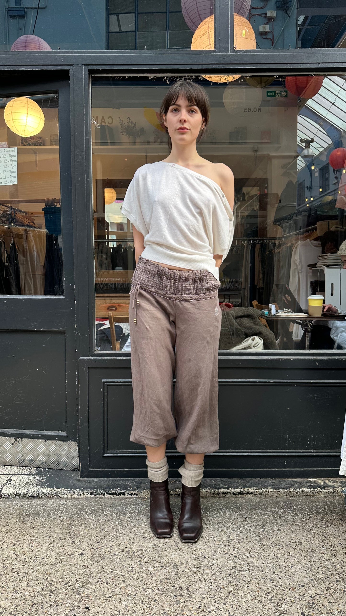 Cotton balloon trousers