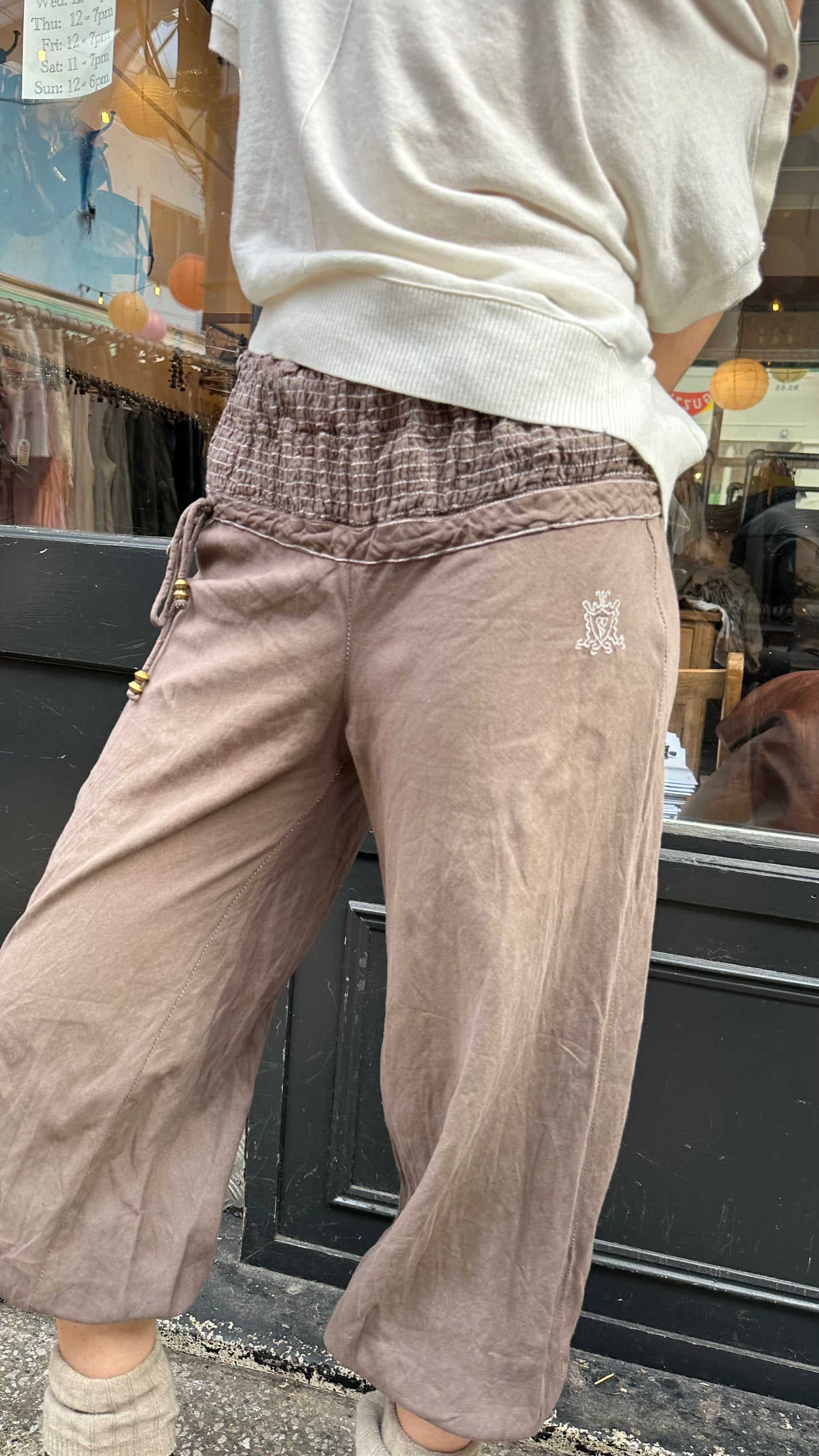 Cotton balloon trousers
