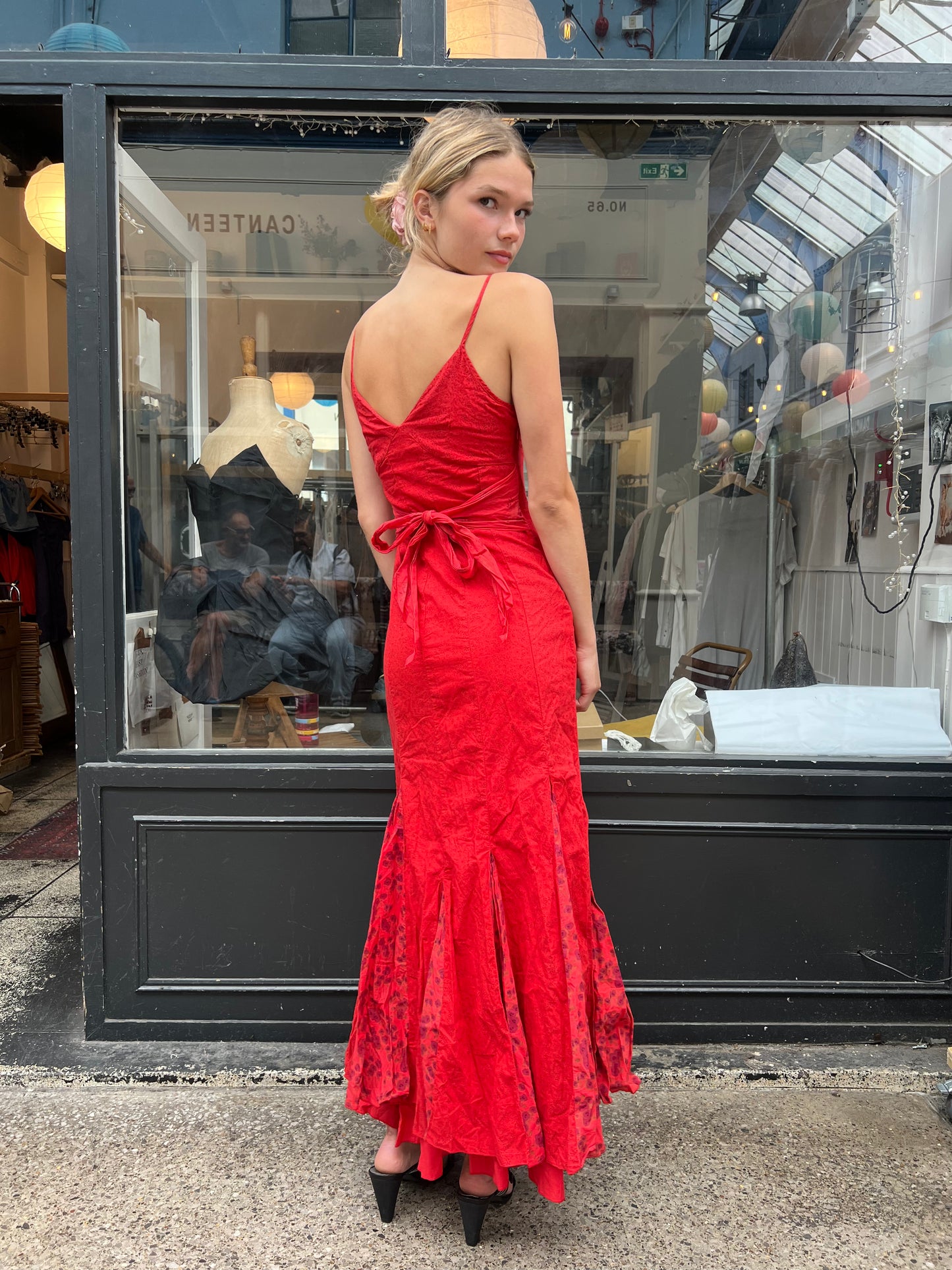 Red 100% cotton maxi dress