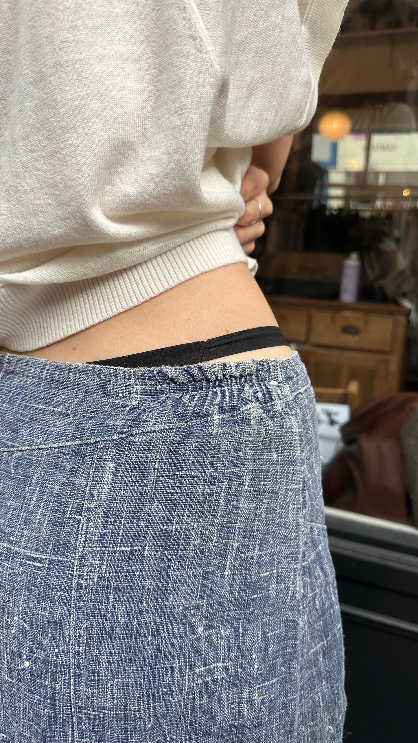 Midi skirt with asymmetric hem