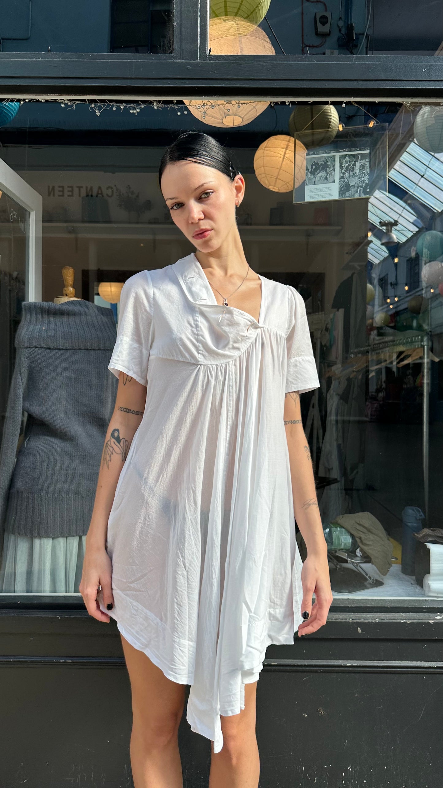 All saints white 100% cotton mini dress