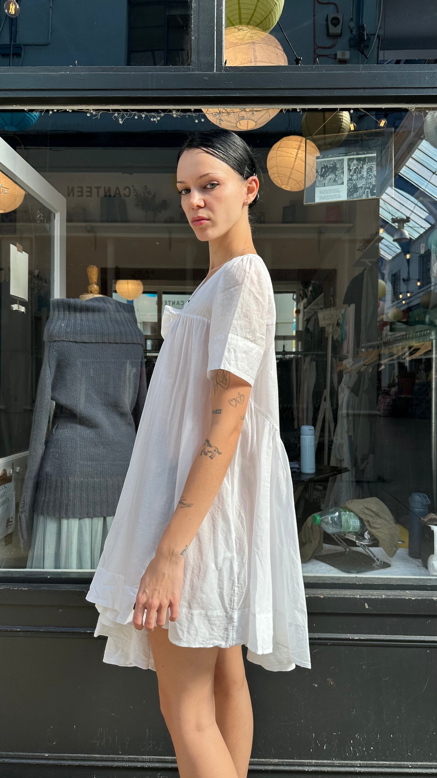 All saints white 100% cotton mini dress