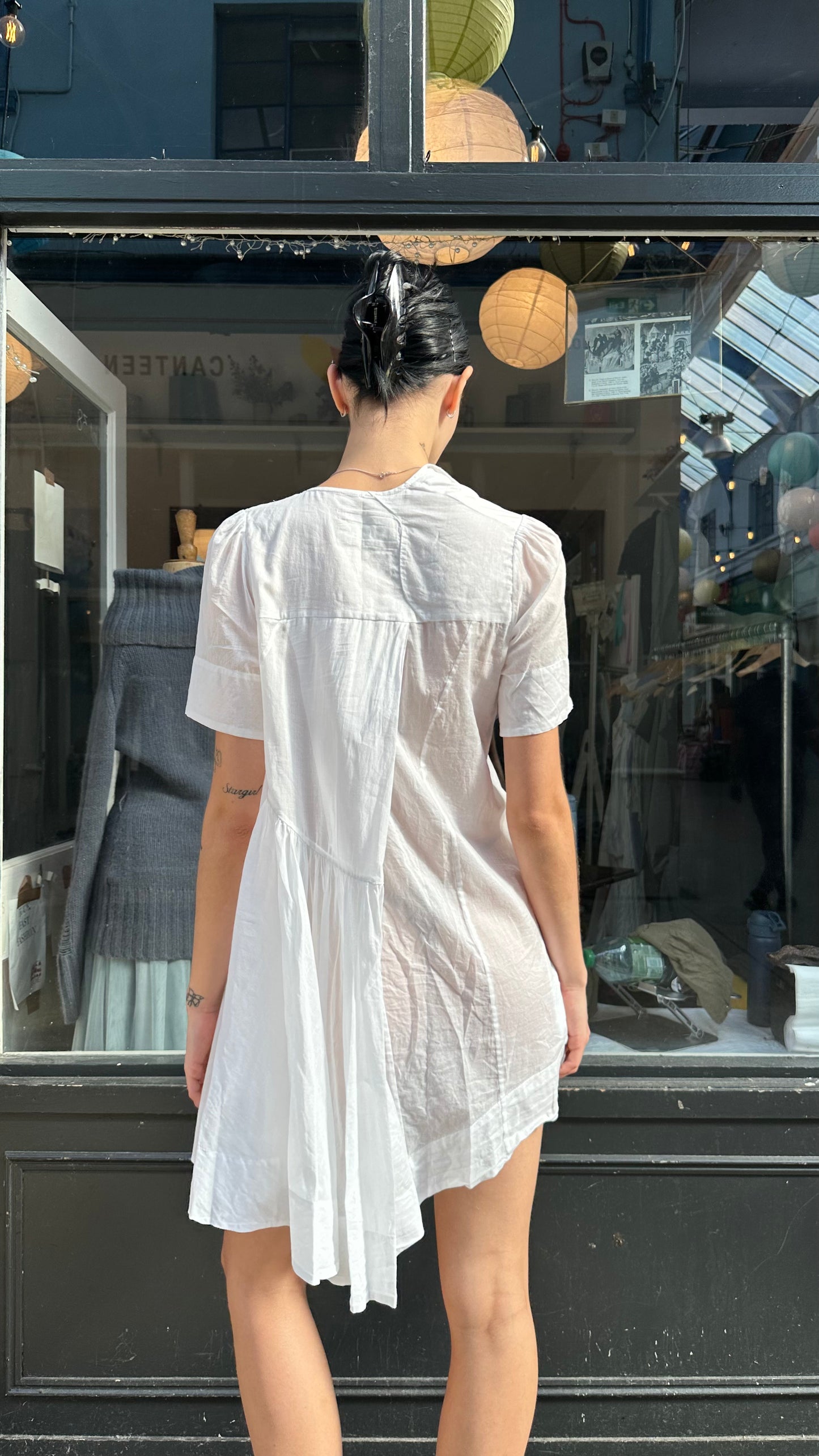 All saints white 100% cotton mini dress