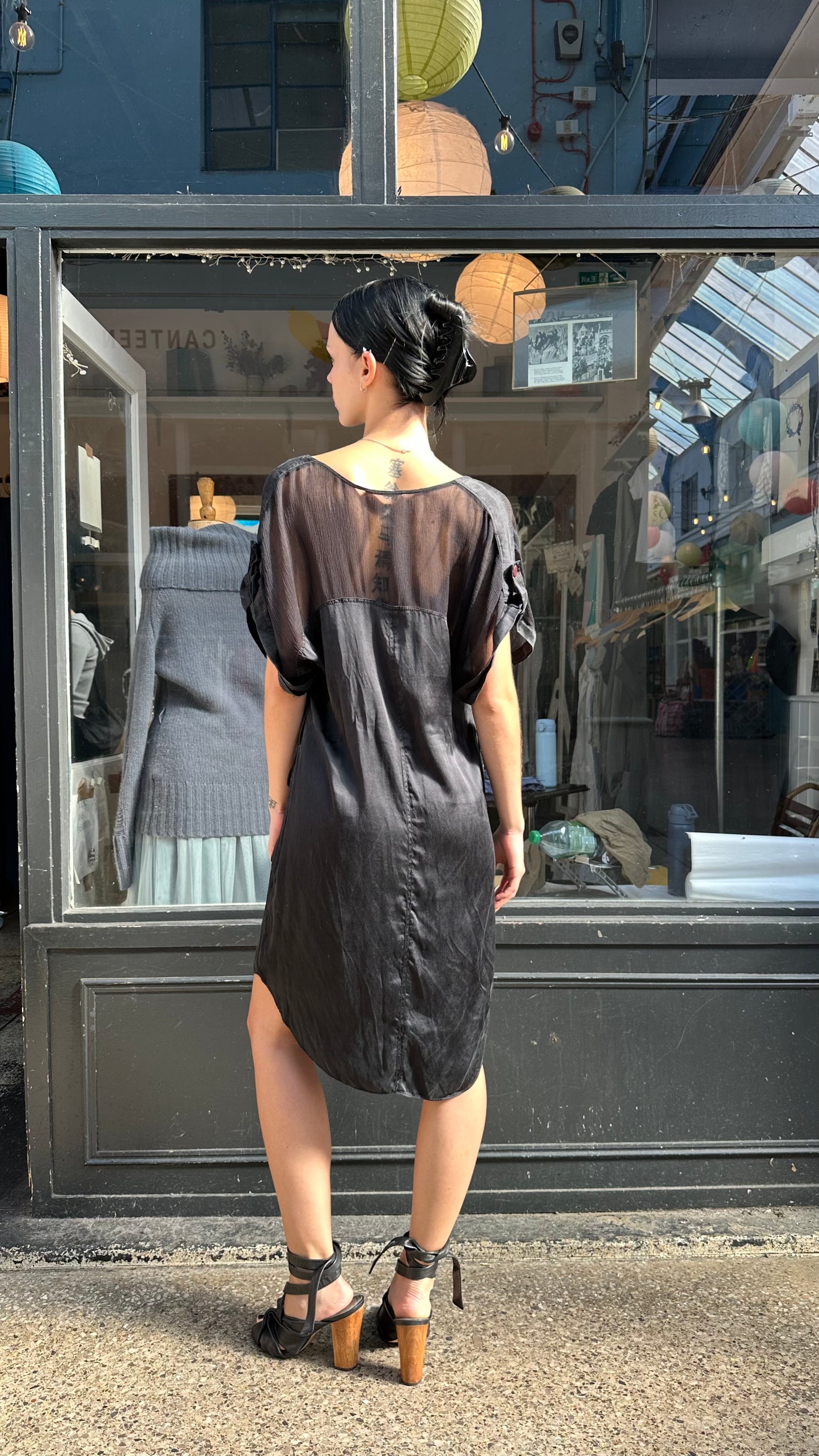 Black 100% silk mini dress