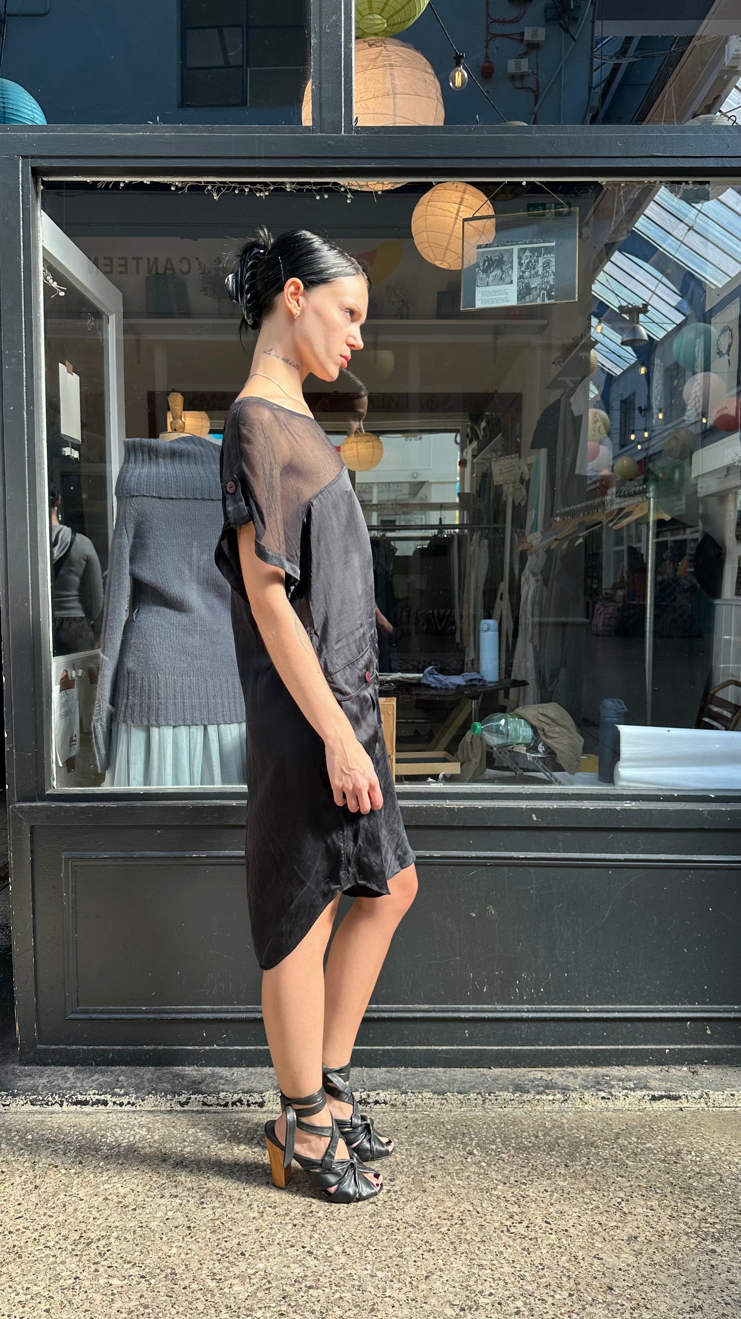 Black 100% silk mini dress