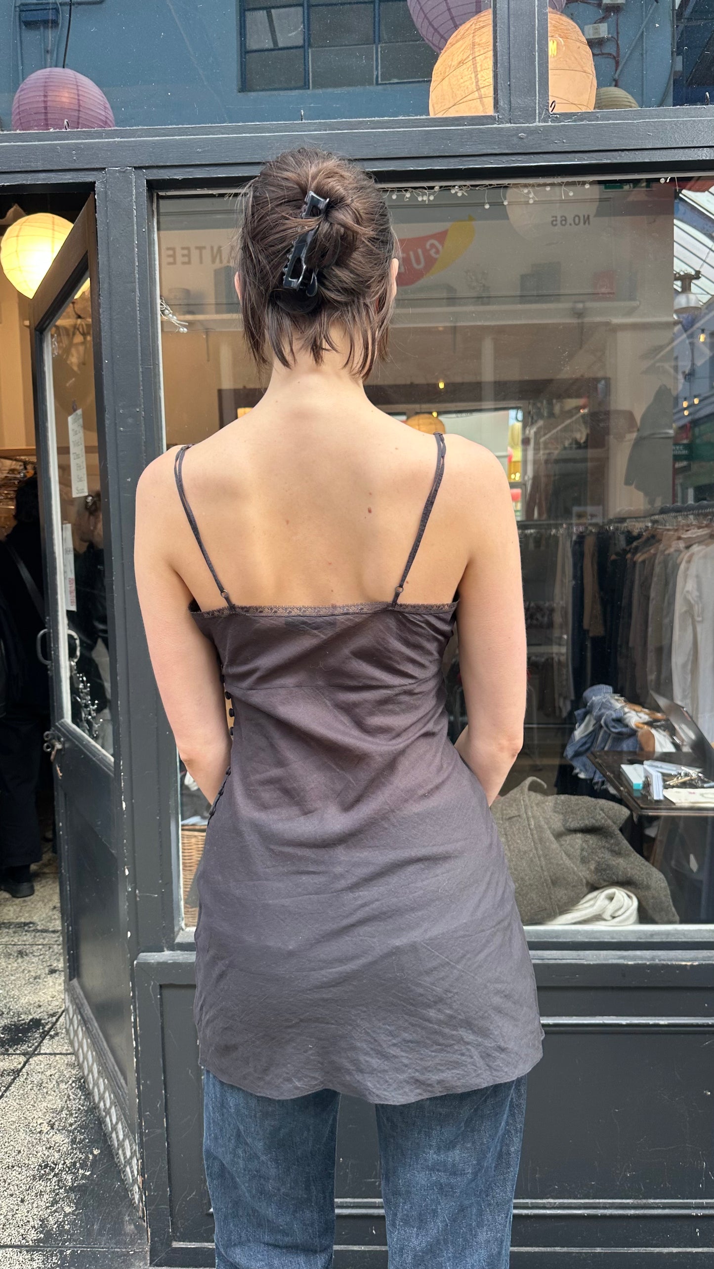 ALL SAINTS charcoal slip dress