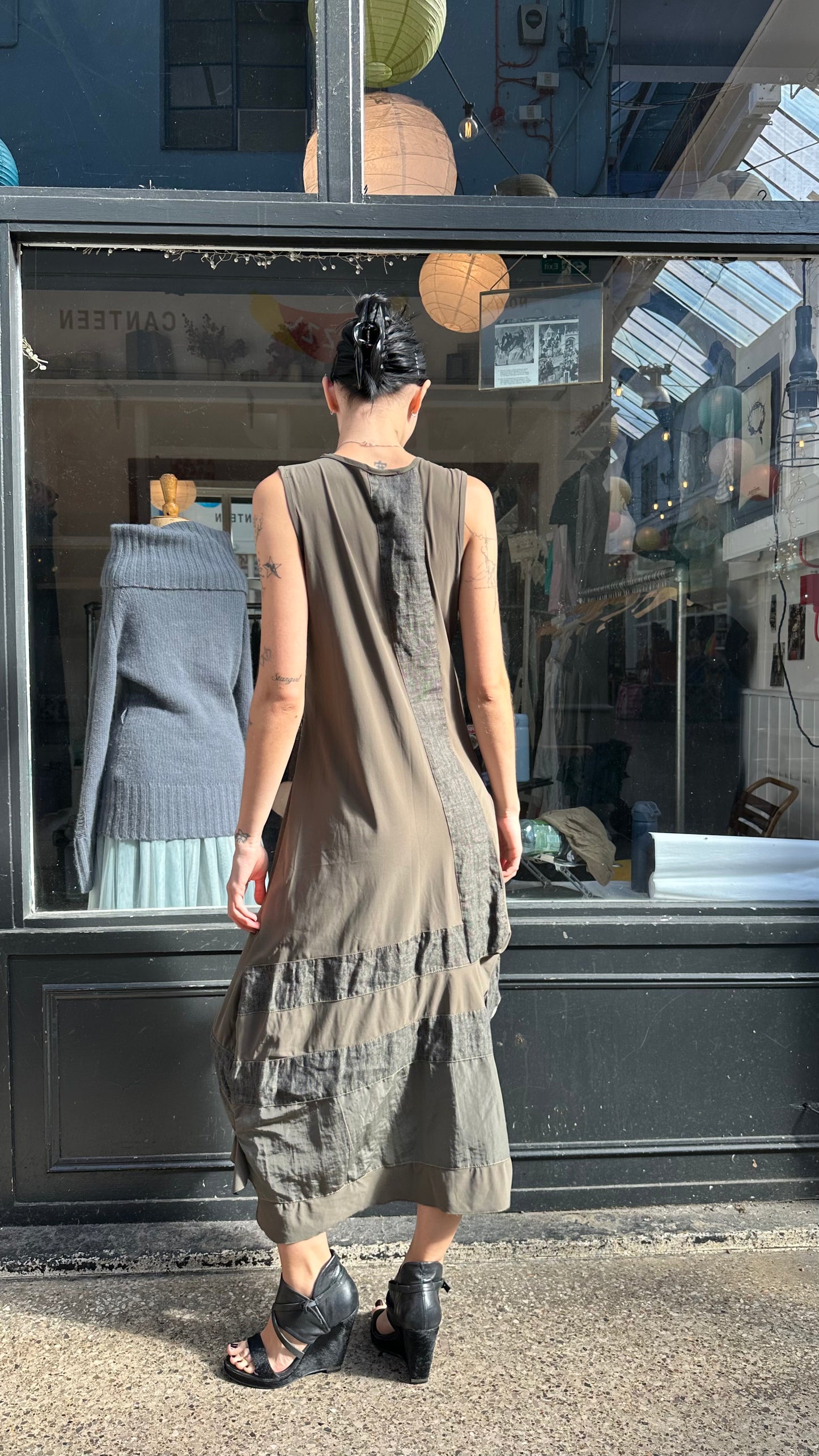 khaki maxi dress