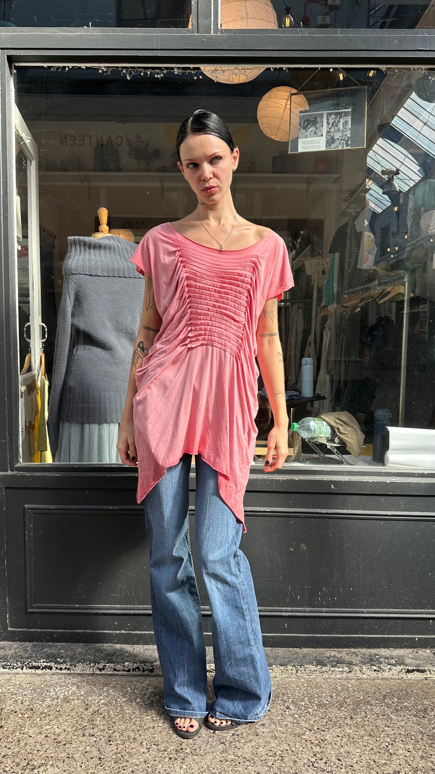 All saints pink batwing slouchy top