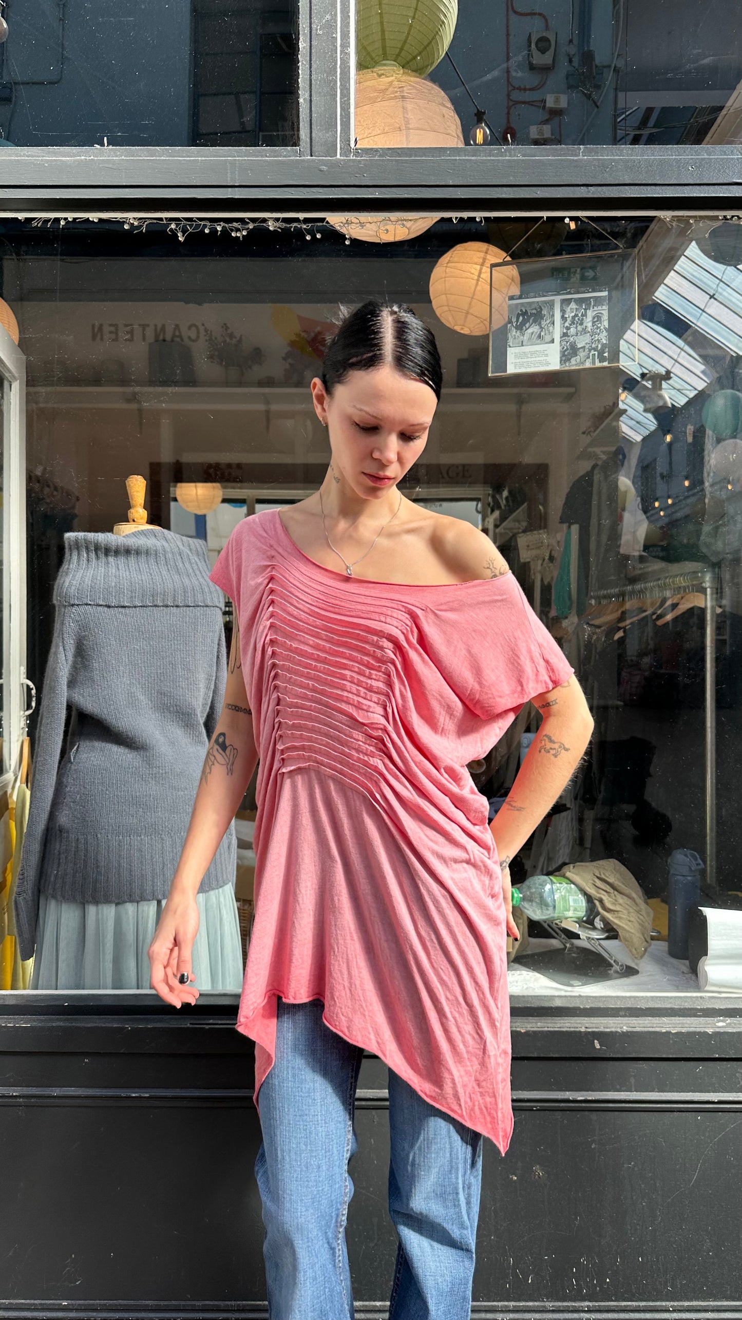 All saints pink batwing slouchy top