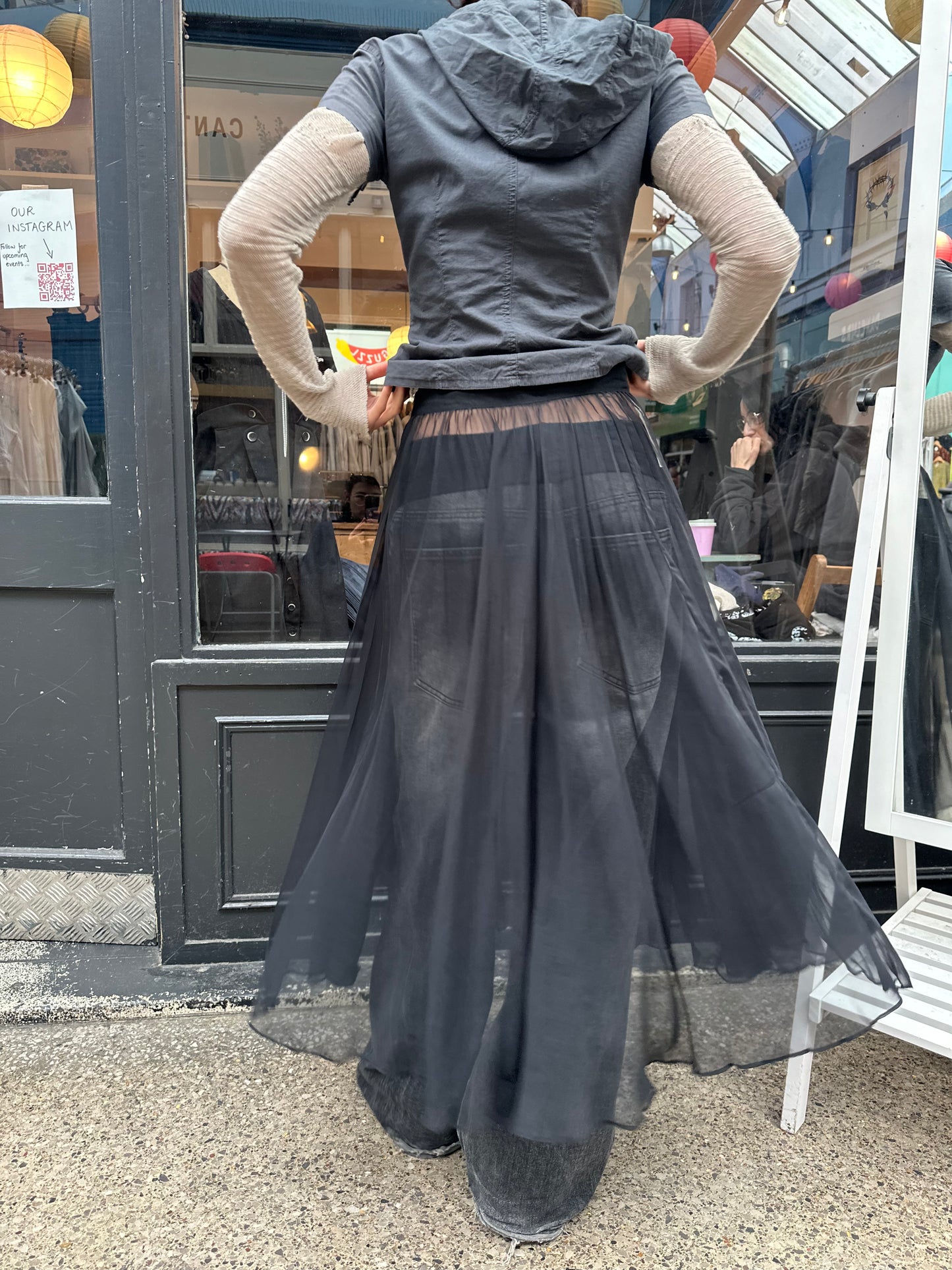 Sheer wrap skirt