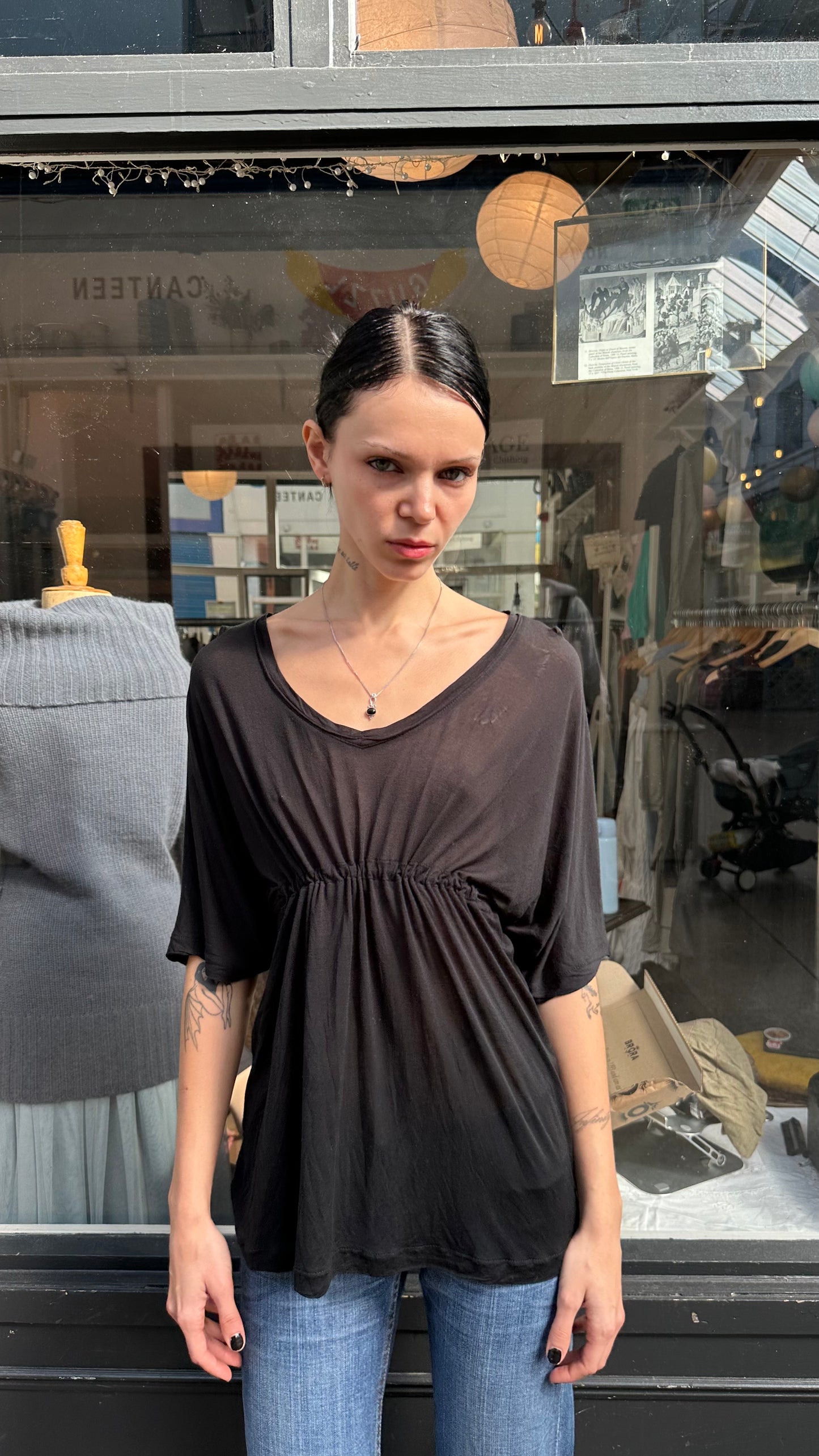 Armani jeans black  batwing top