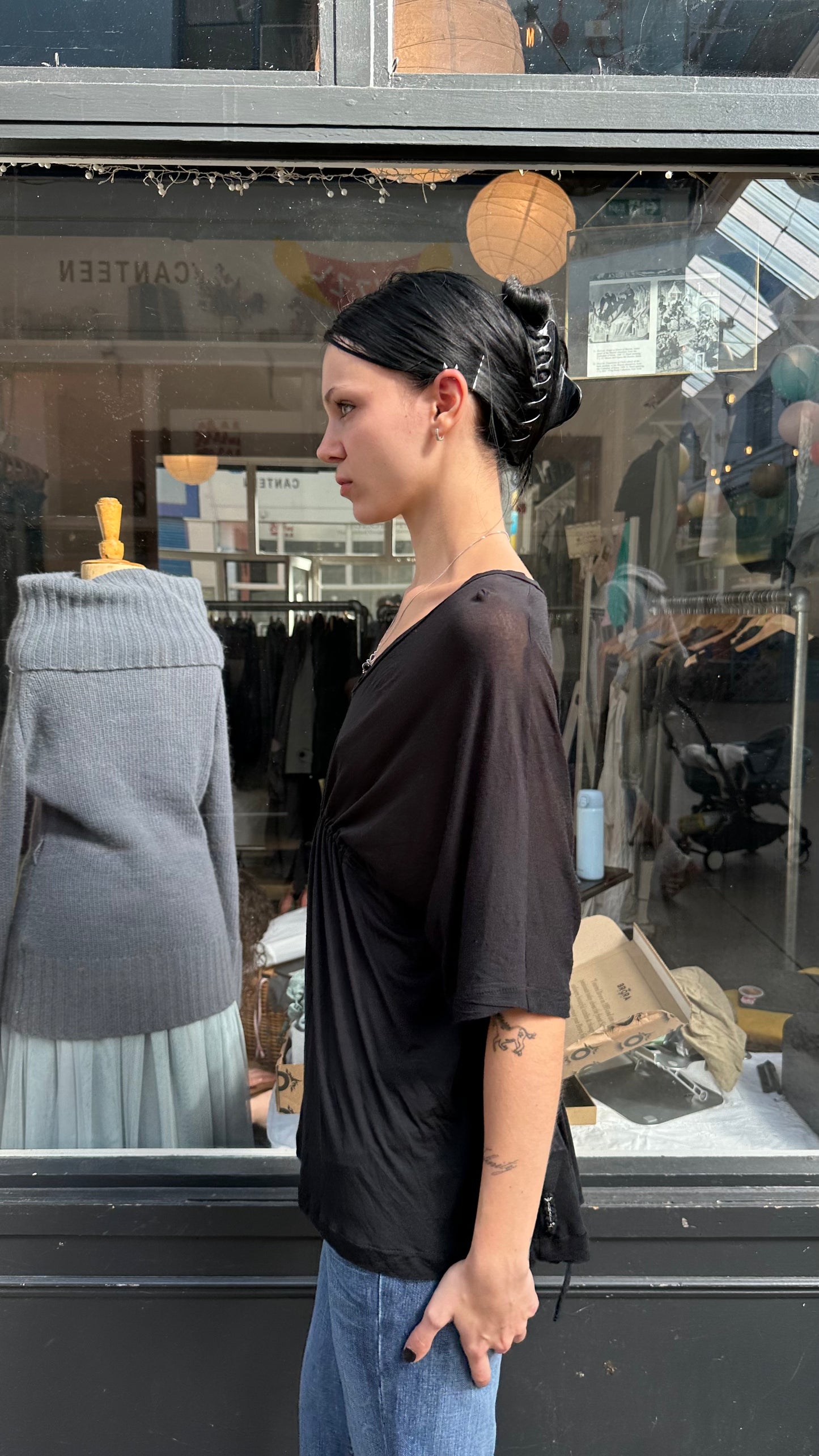 Armani jeans black  batwing top