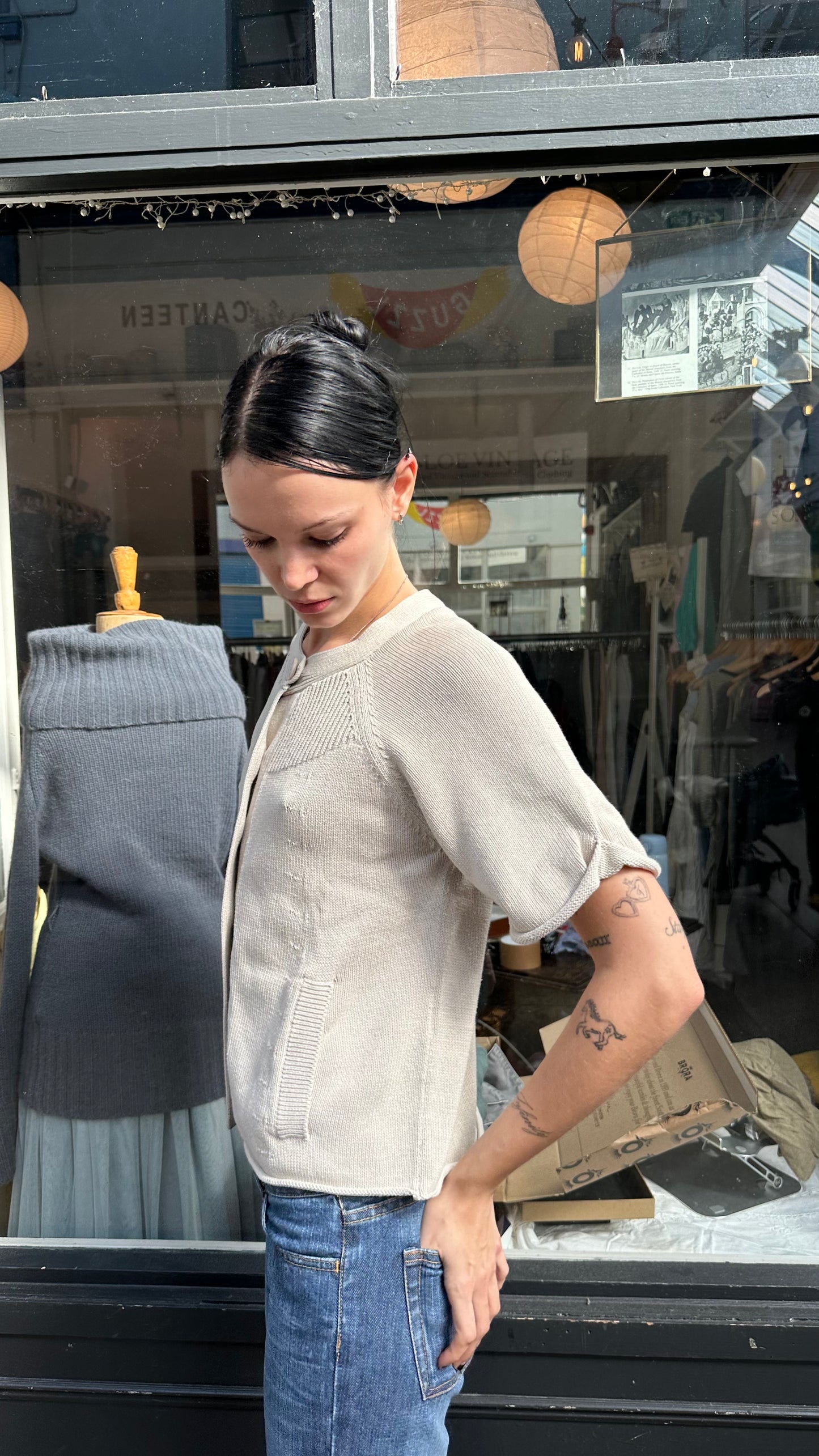 Cream bolero pea coat