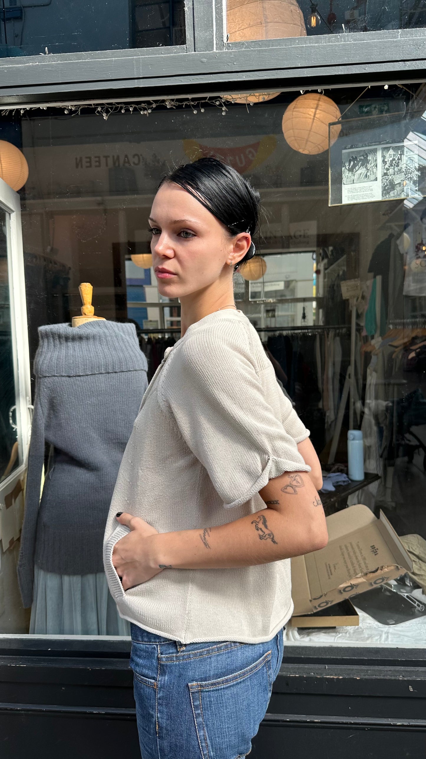 Cream bolero pea coat