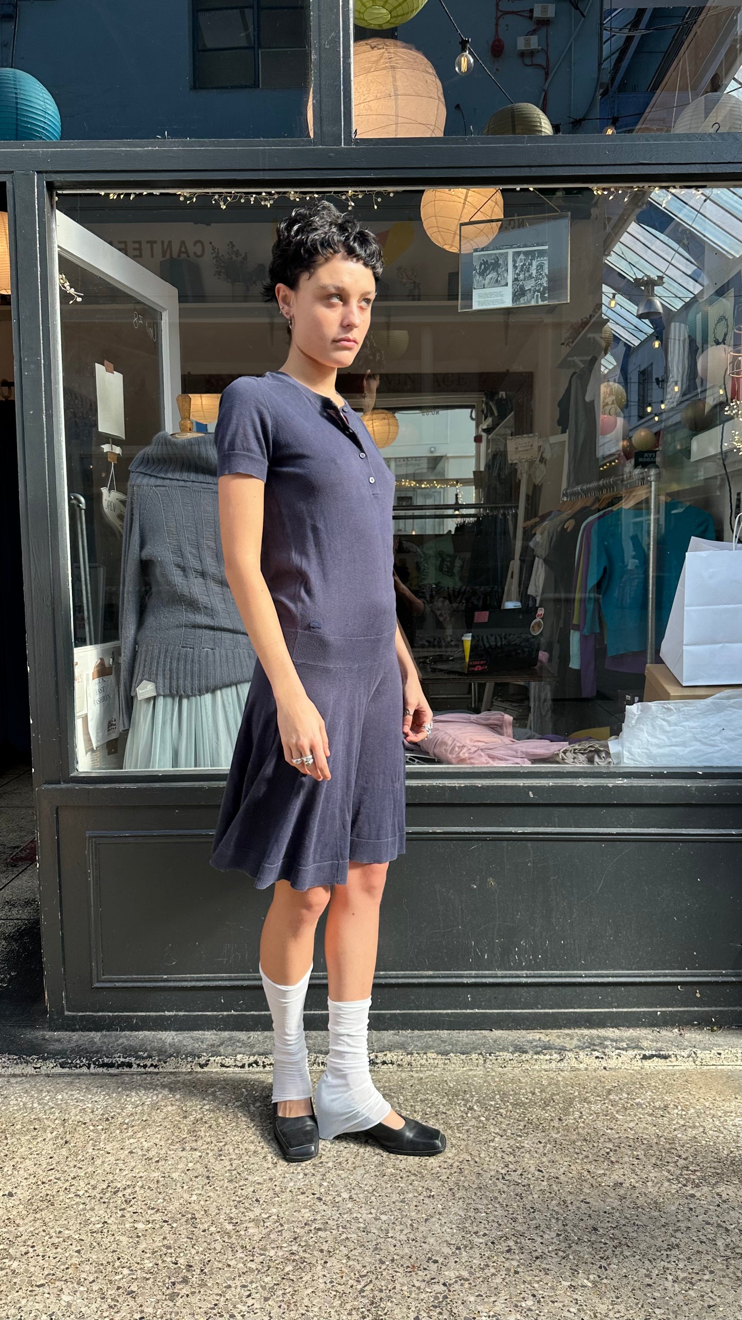 Lacoste navy drop waist dress