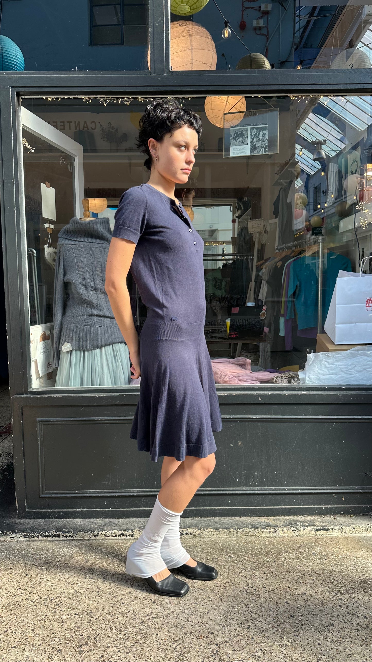 Lacoste navy drop waist dress