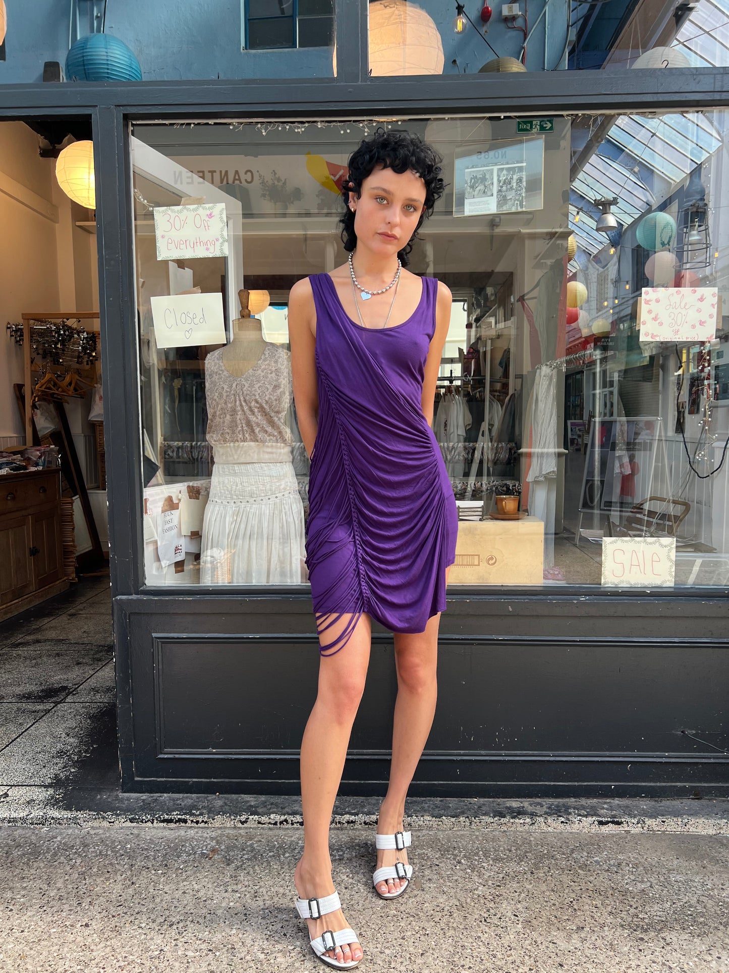 Karen Millen purple dress with fringing