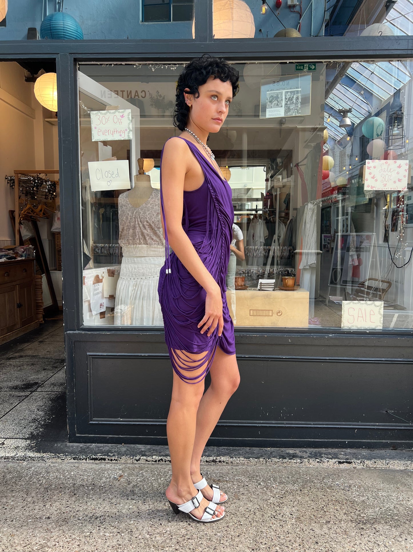 Karen Millen purple dress with fringing