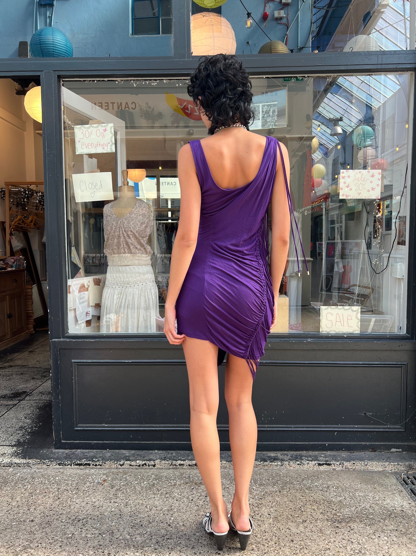 Karen Millen purple dress with fringing