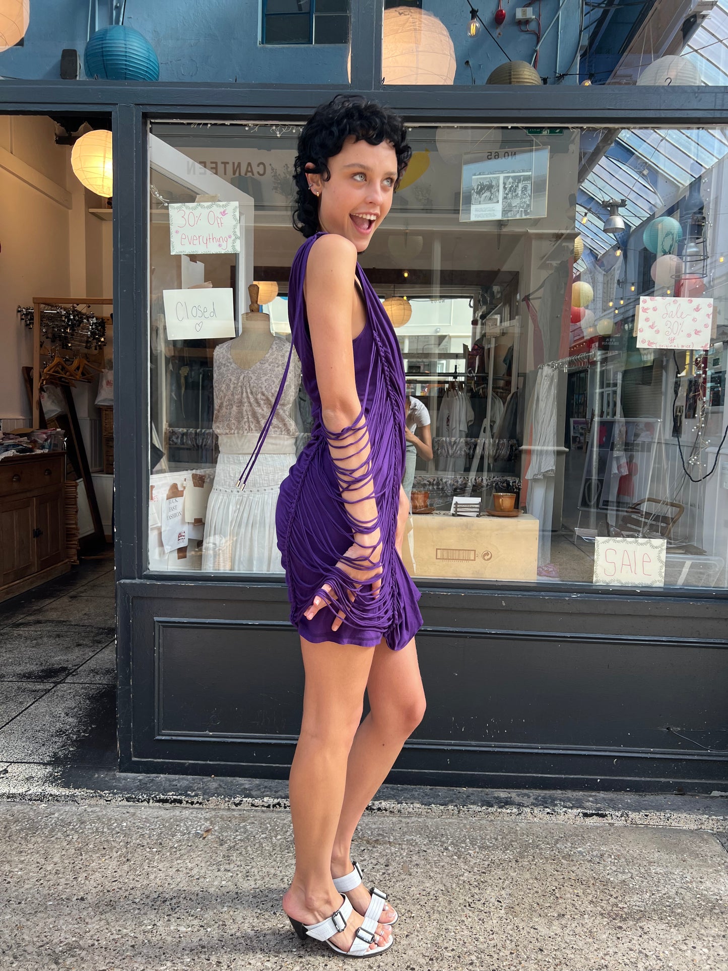 Karen Millen purple dress with fringing